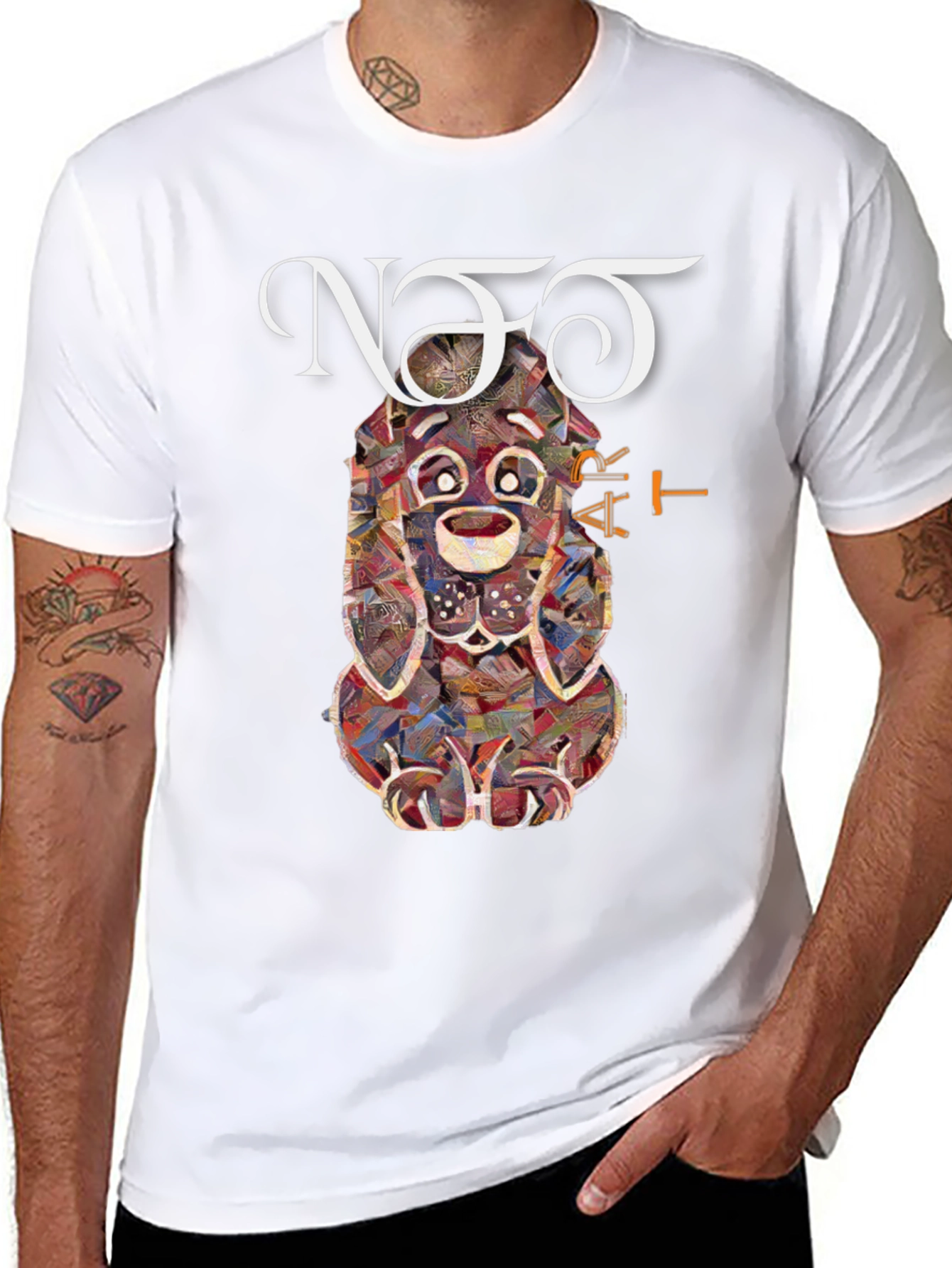 Novelty Dog Art Graphic Tee - Unisex Black T-Shirt