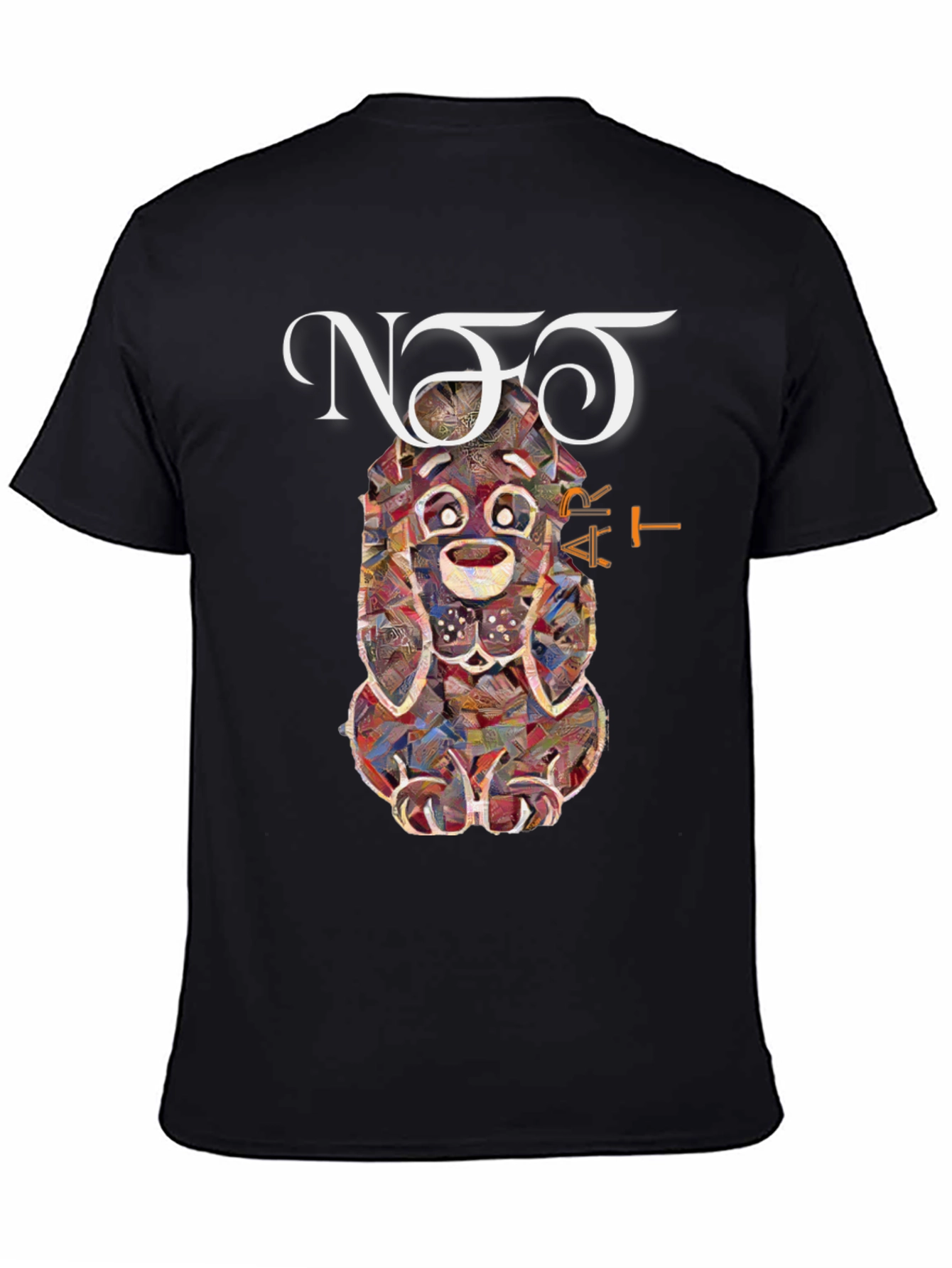 Novelty Dog Art Graphic Tee - Unisex Black T-Shirt