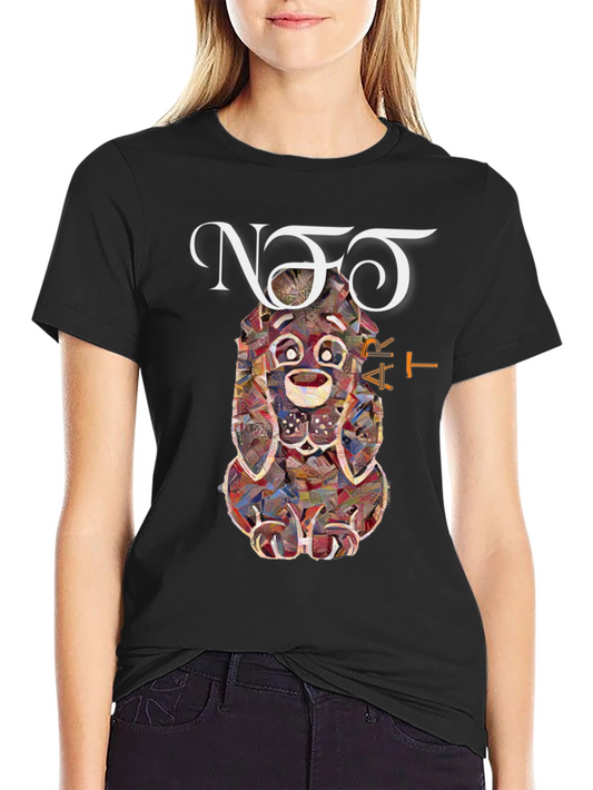Novelty Dog Art Graphic Tee - Unisex Black T-Shirt