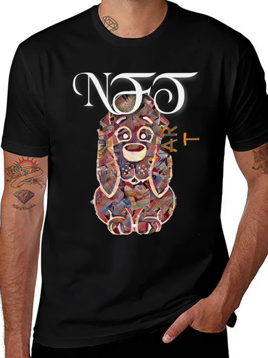 Novelty Dog Art Graphic Tee - Unisex Black T-Shirt