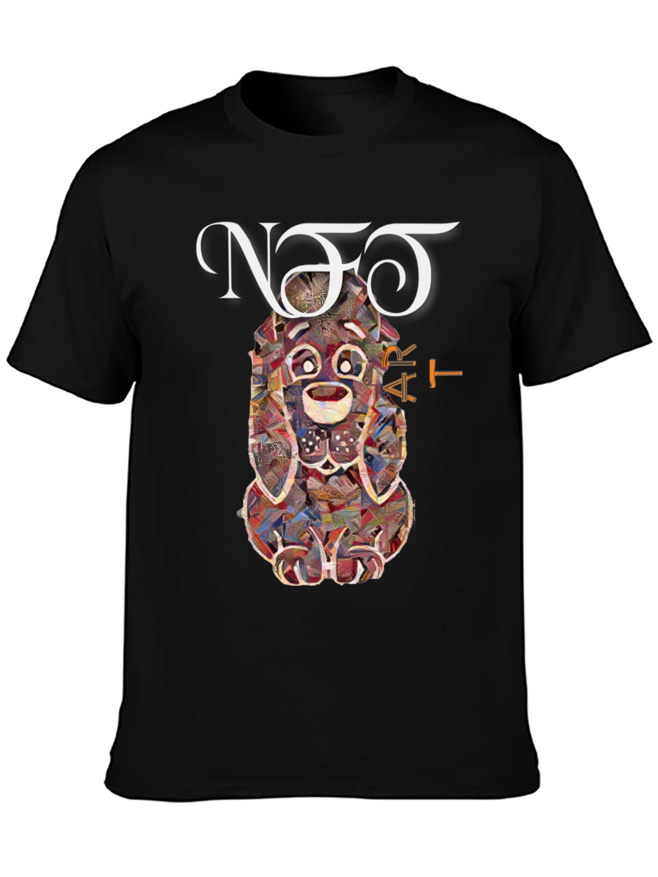 Novelty Dog Art Graphic Tee - Unisex Black T-Shirt