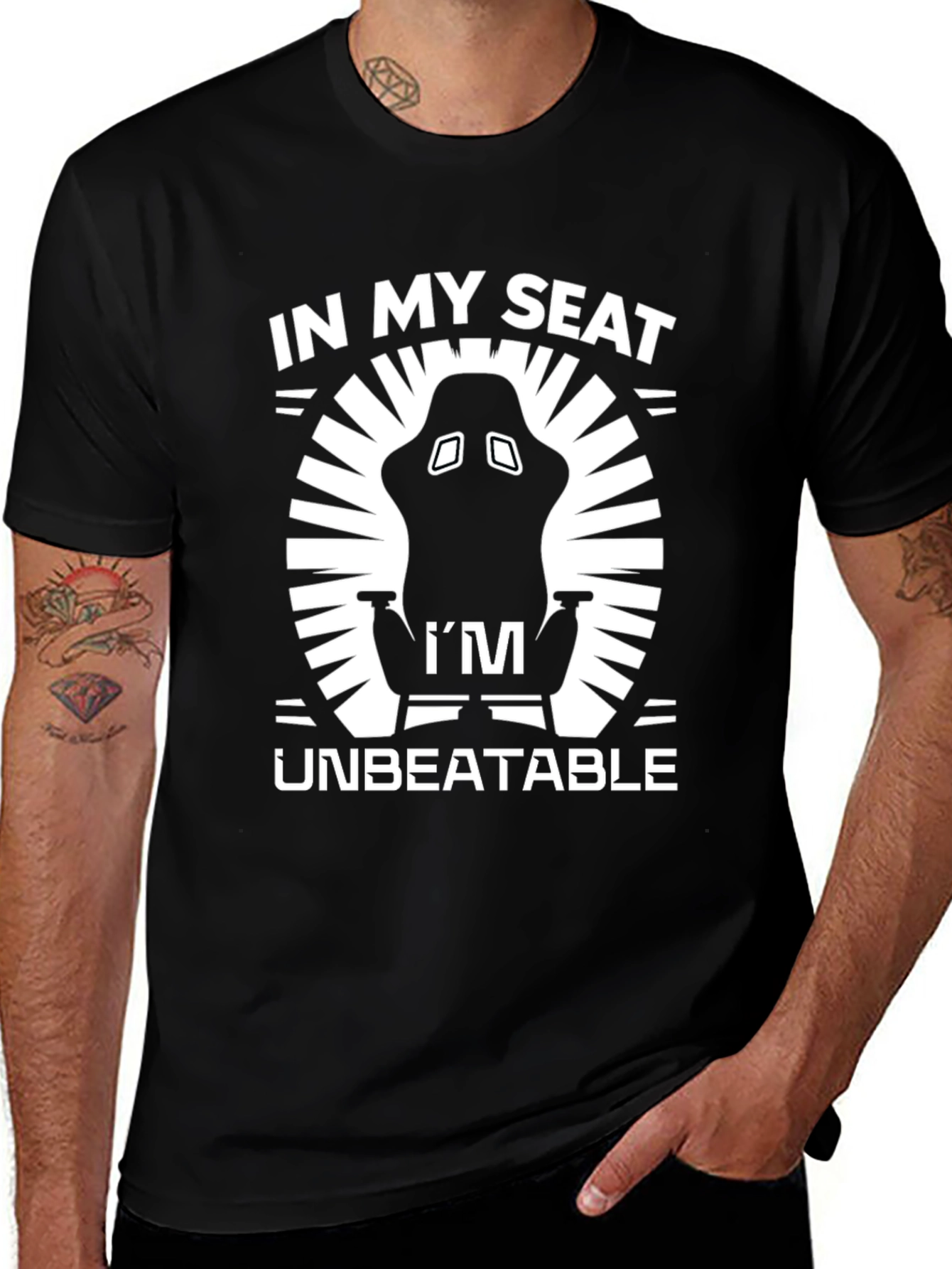 In My Seat Im Unbeatable Gaming T-Shirt