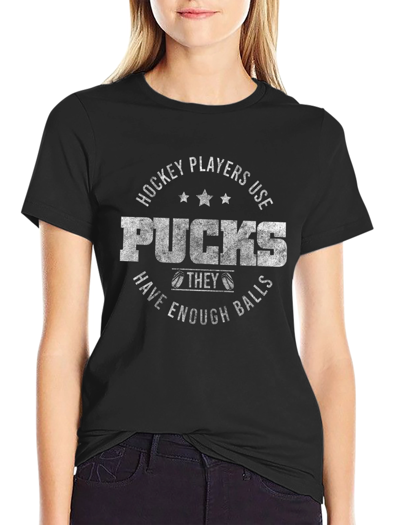 Hockey Players Pucks T-Shirt Funny Graphic Tee