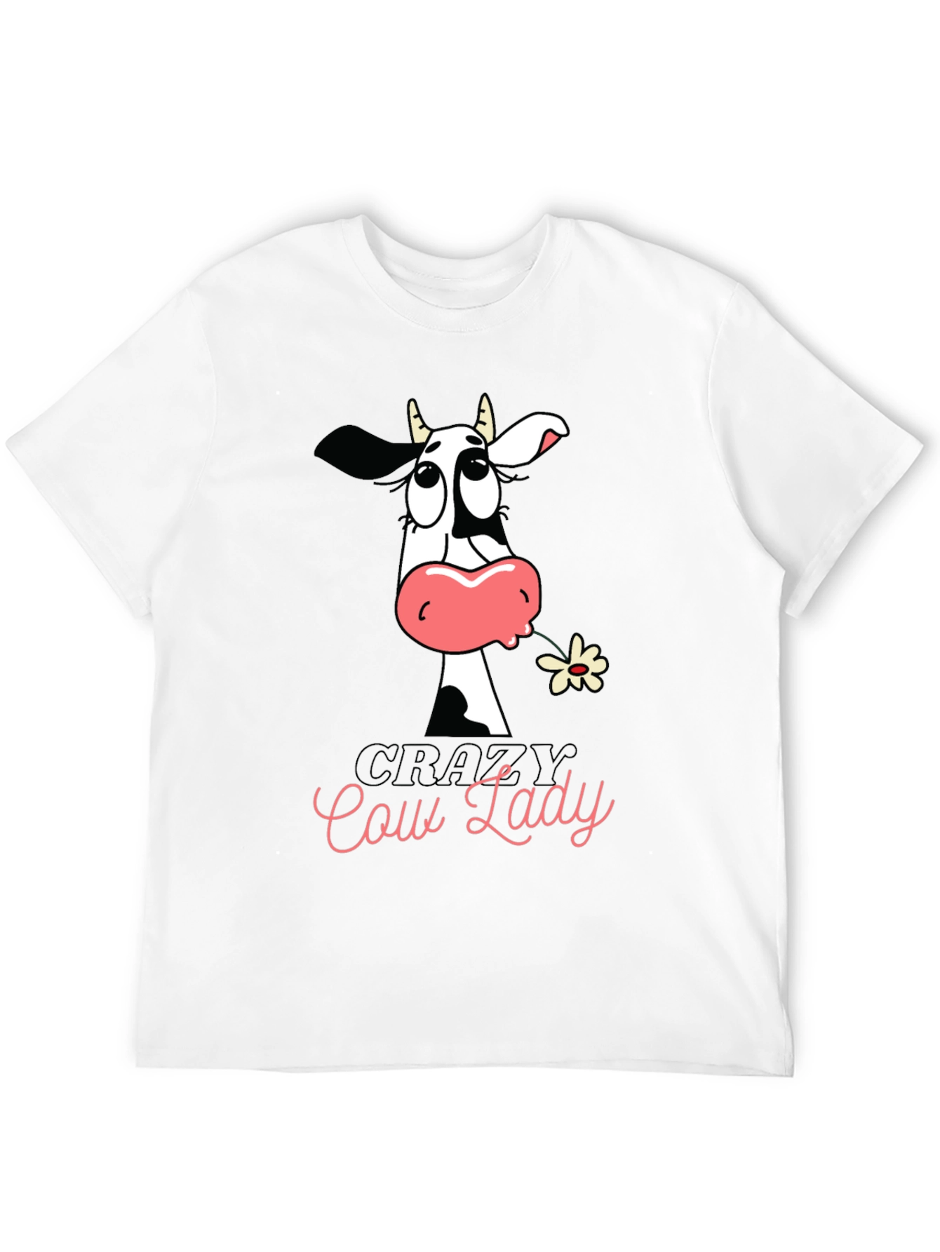 Crazy Cow Lady Graphic Tee - Black Cotton T-Shirt