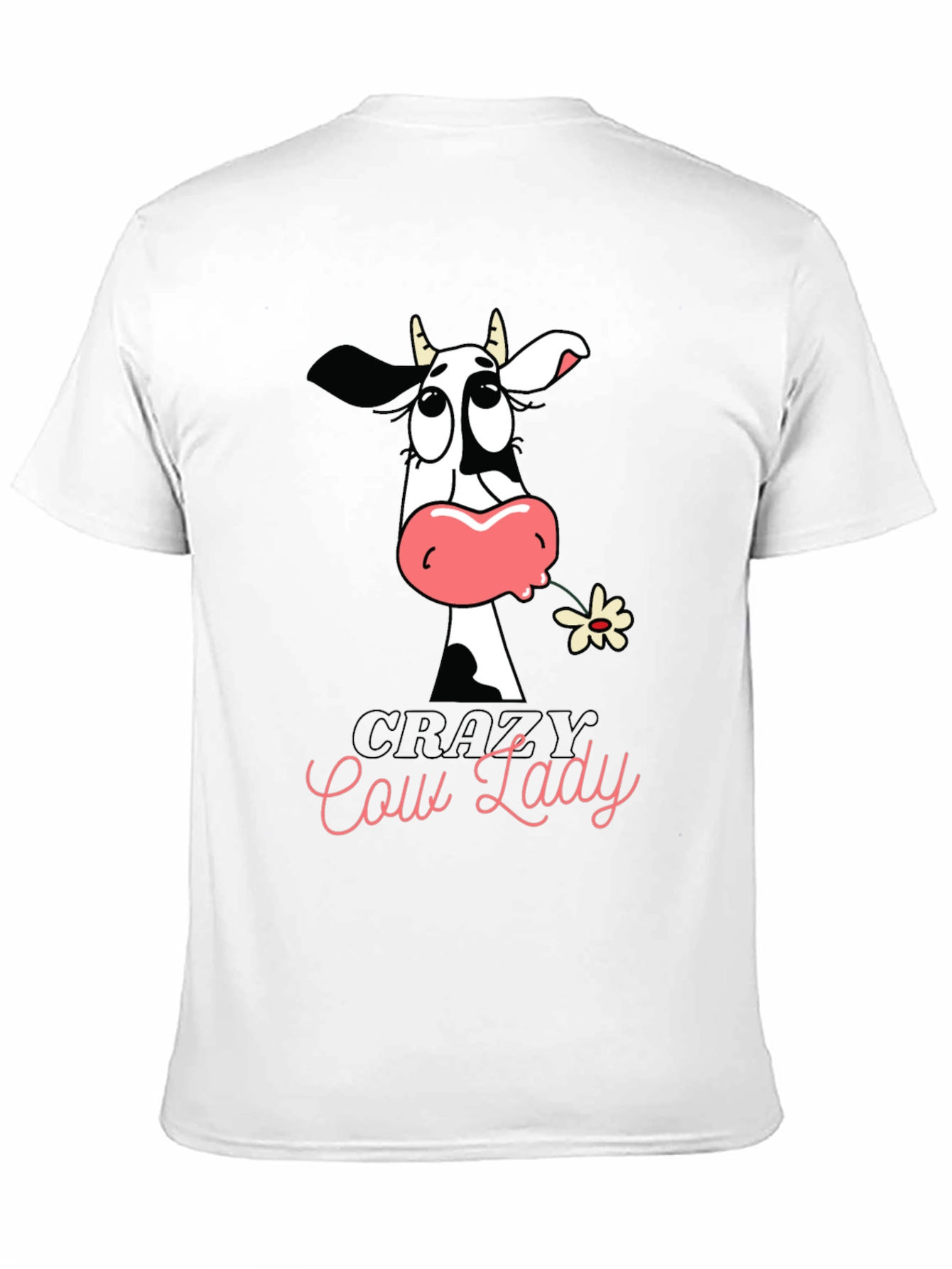 Crazy Cow Lady Graphic Tee - Black Cotton T-Shirt