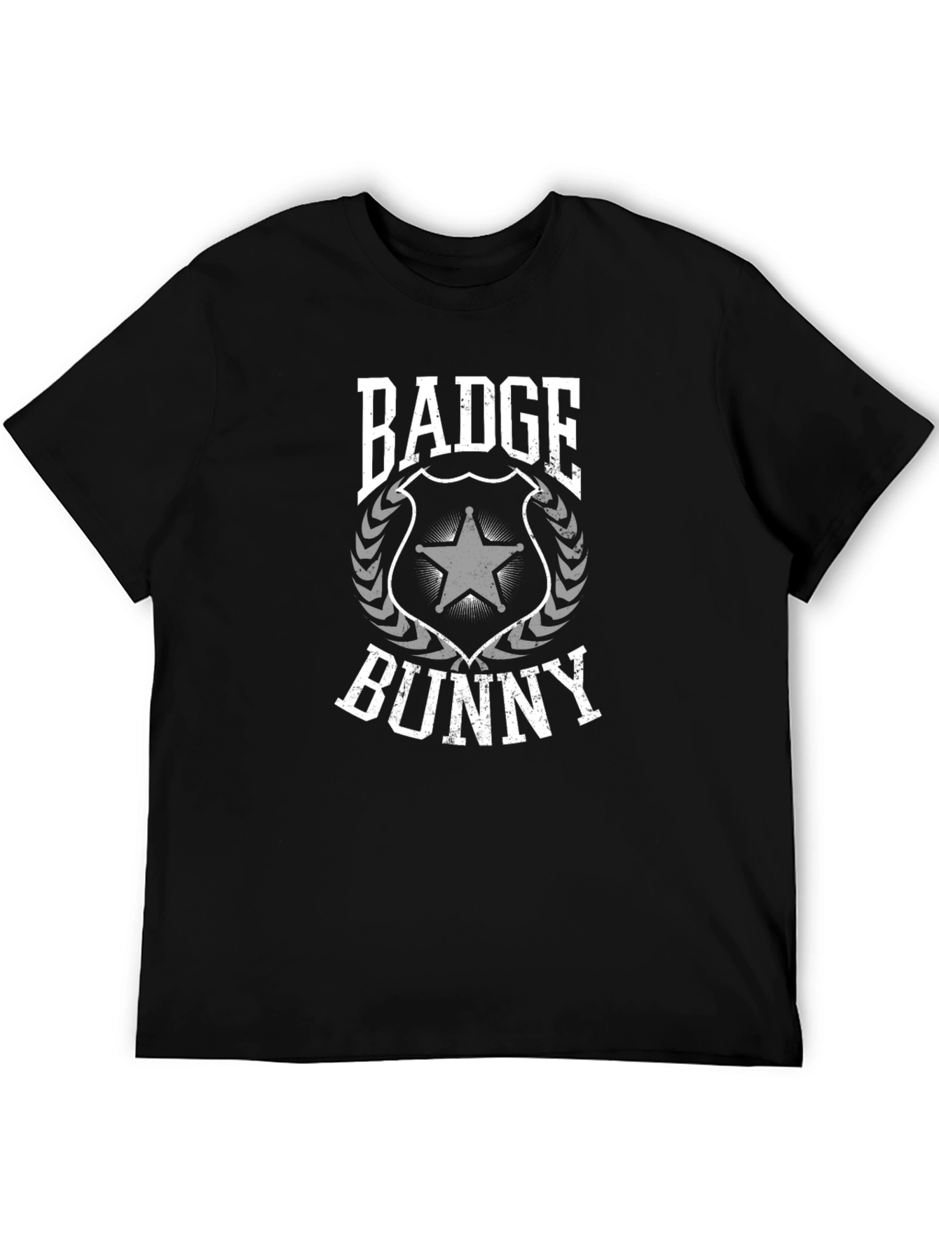 Badge Bunny Graphic T-Shirt - Black Crew Neck Tee