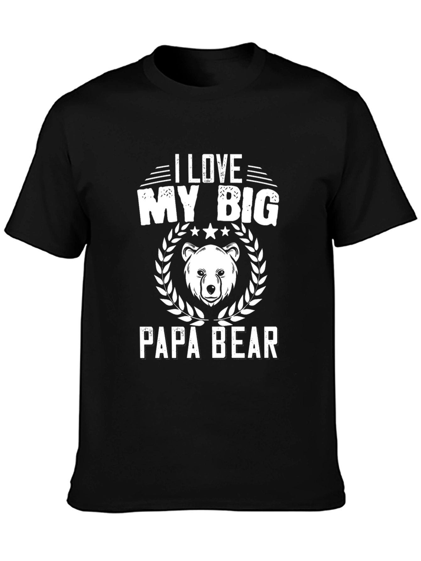 I Love My Big Papa Bear Black T-Shirt