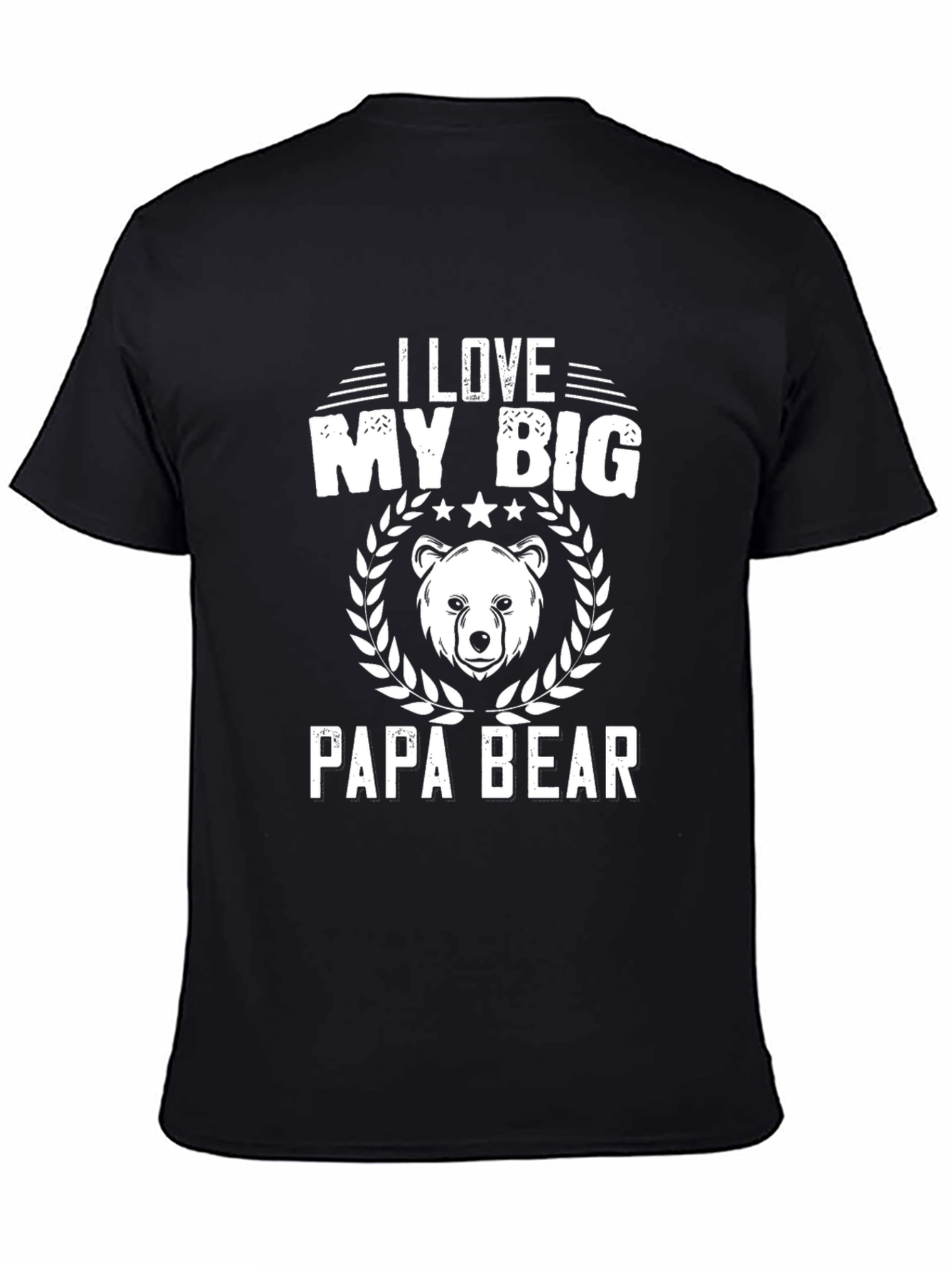 I Love My Big Papa Bear Black T-Shirt