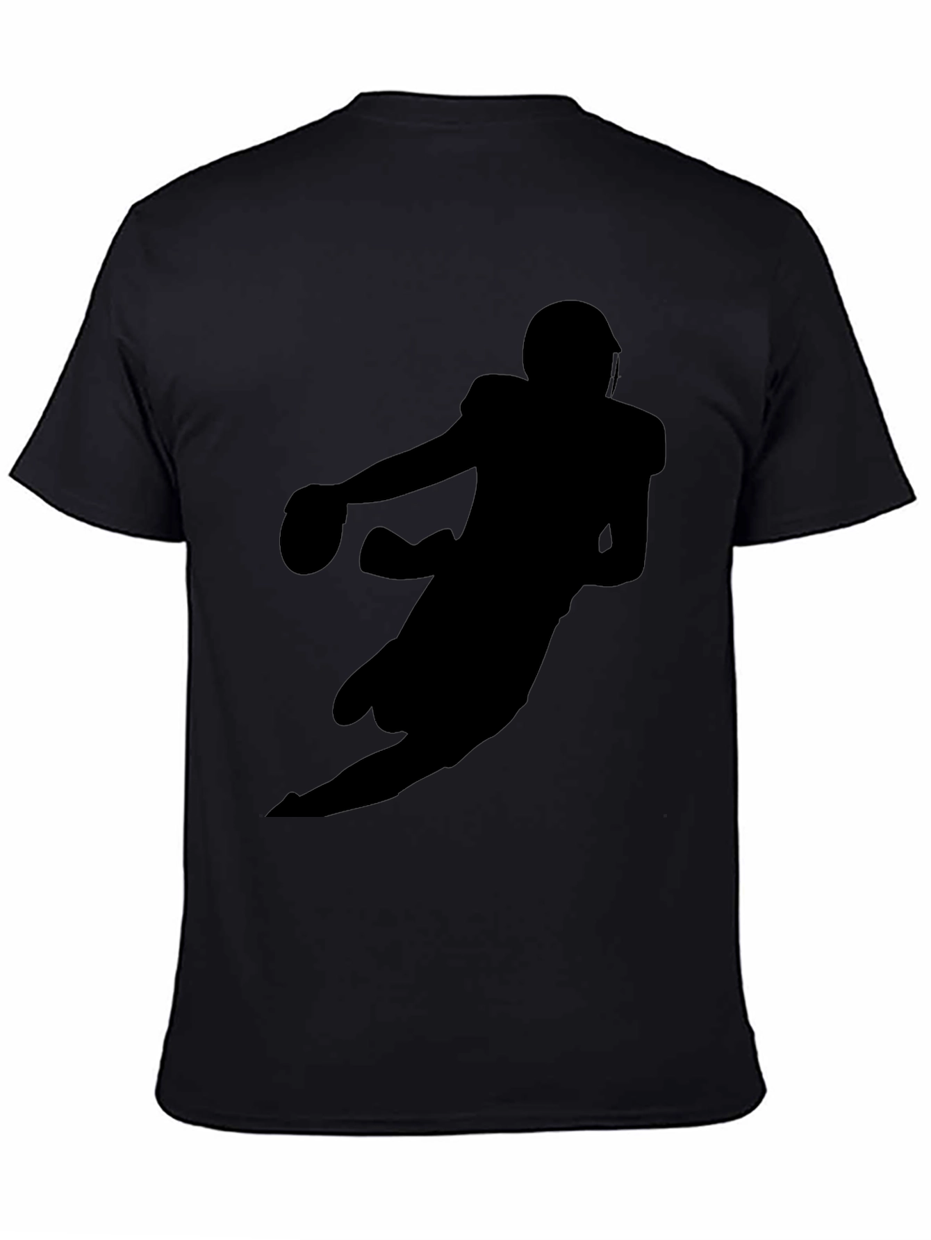 Football Silhouette Black T-Shirt