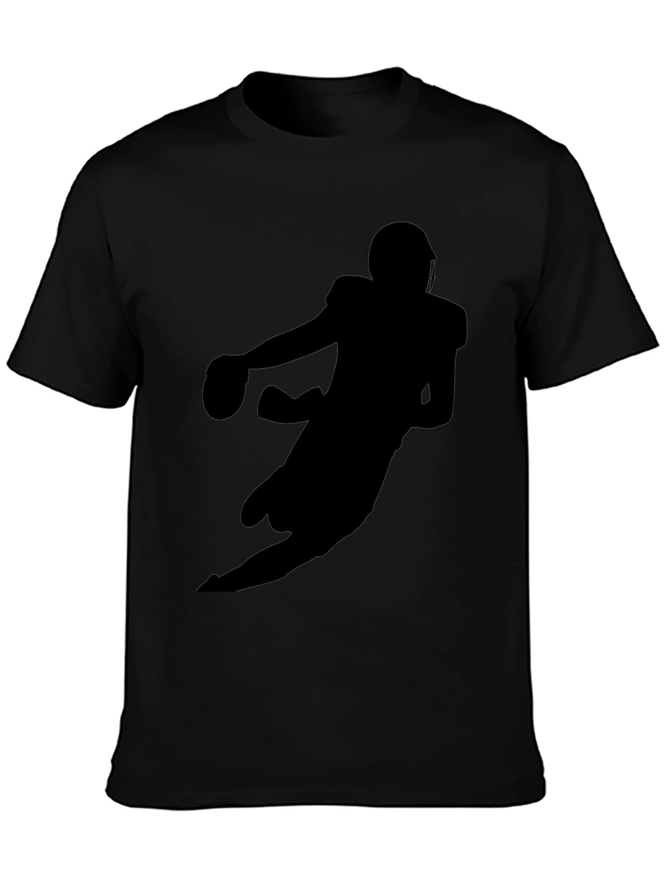 Football Silhouette Black T-Shirt