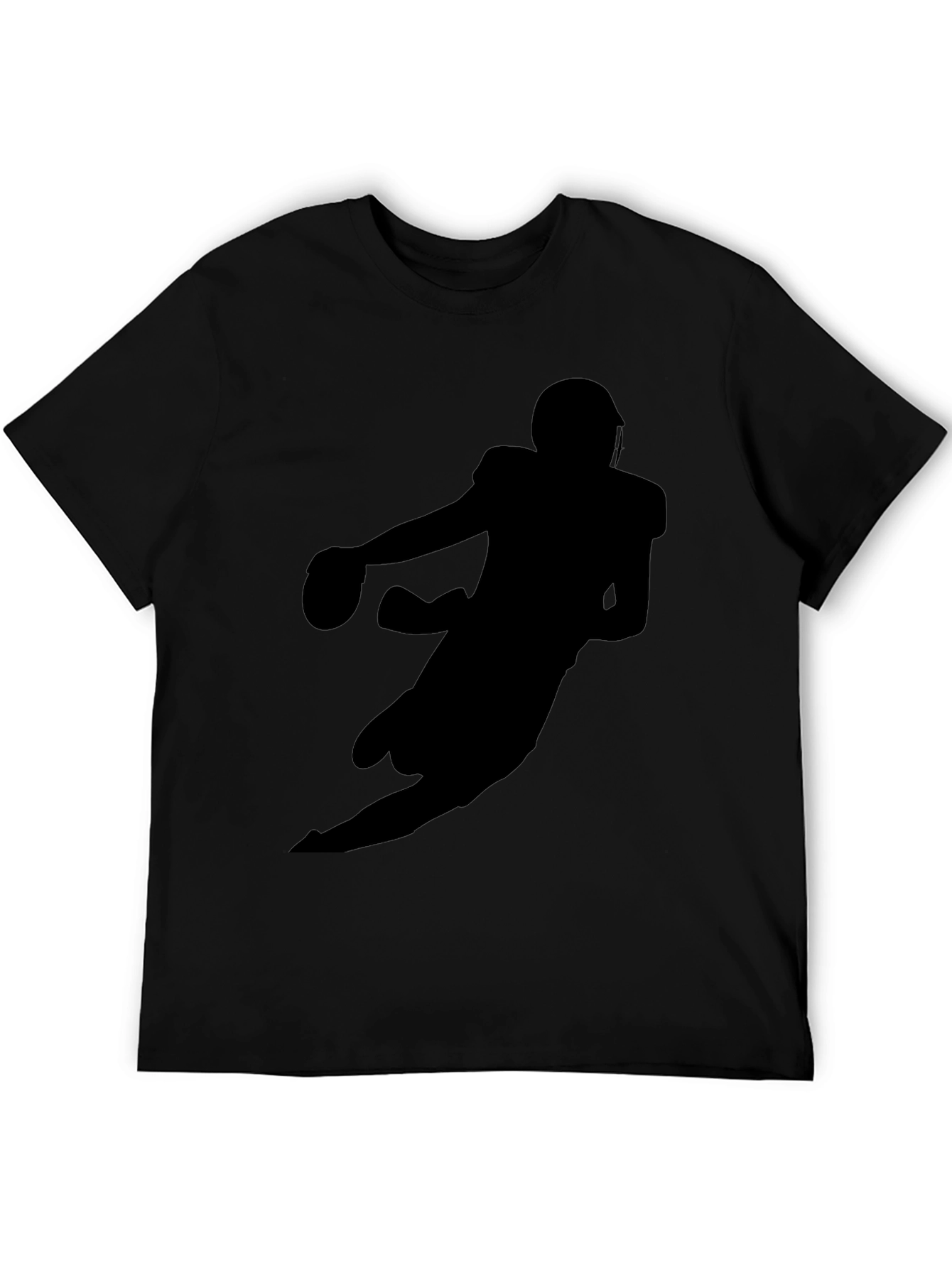 Football Silhouette Black T-Shirt