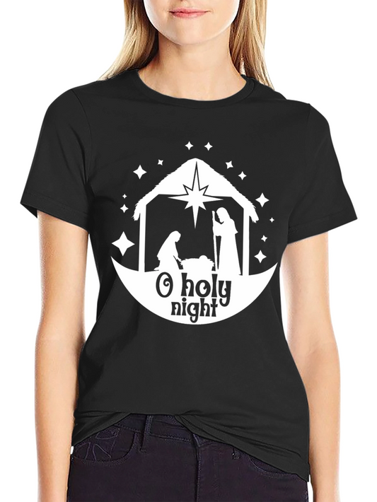 O Holy Night Nativity Scene Graphic Tee