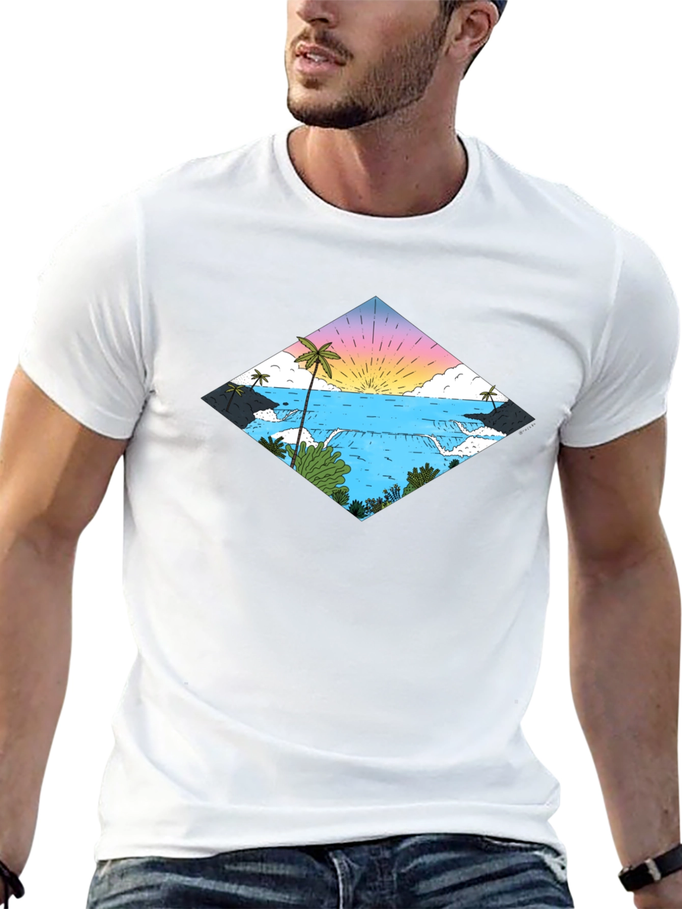 Tropical Waterfall Diamond T-Shirt