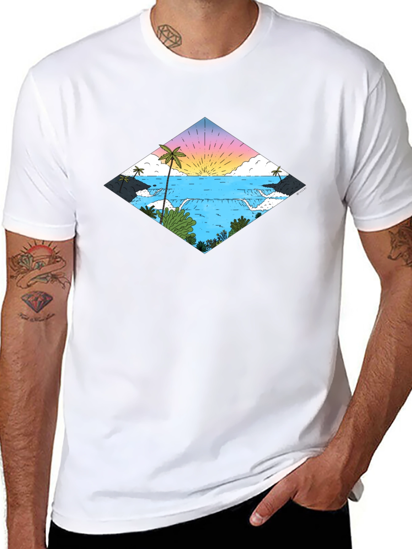 Tropical Waterfall Diamond T-Shirt