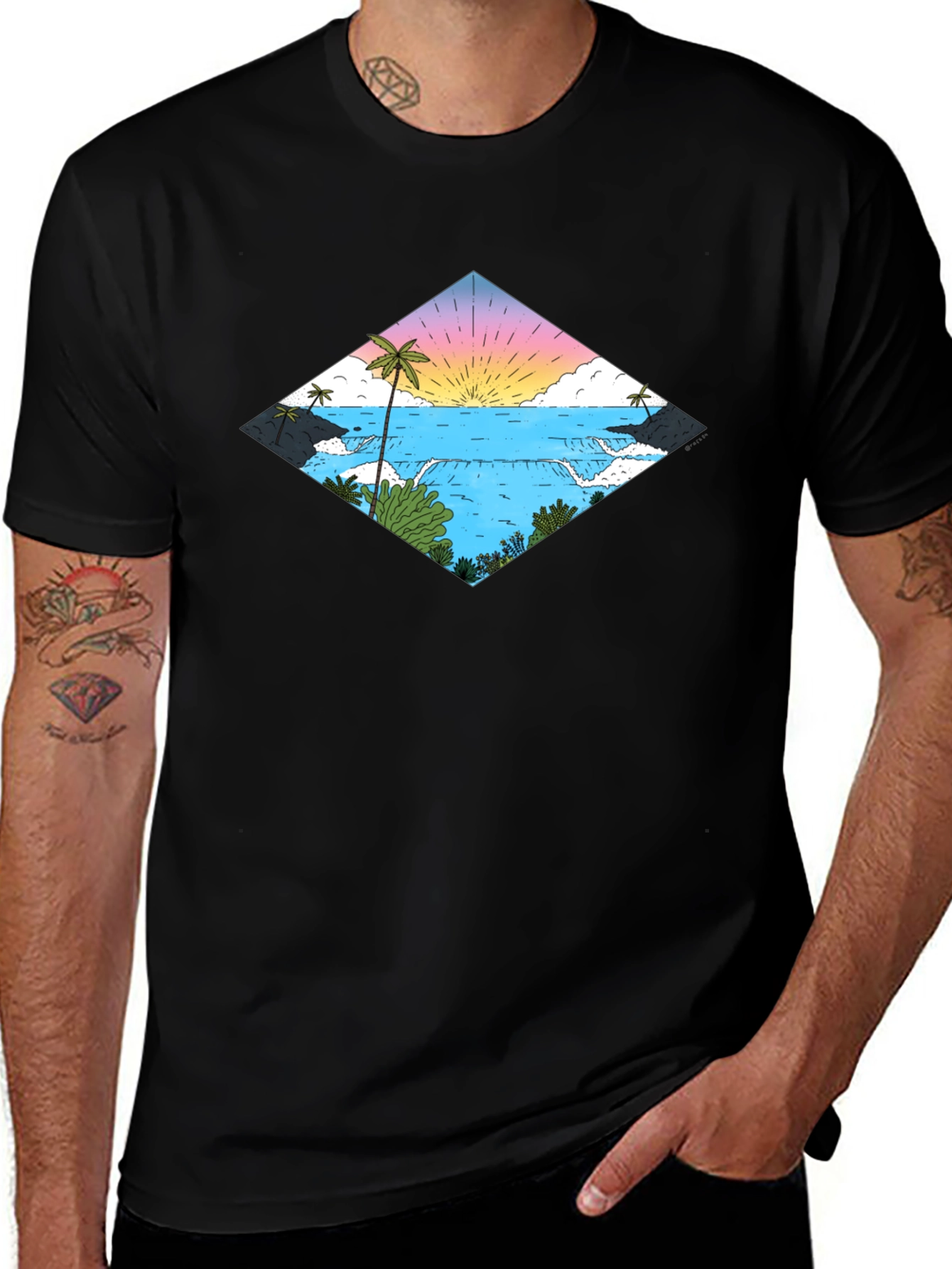 Tropical Waterfall Diamond T-Shirt
