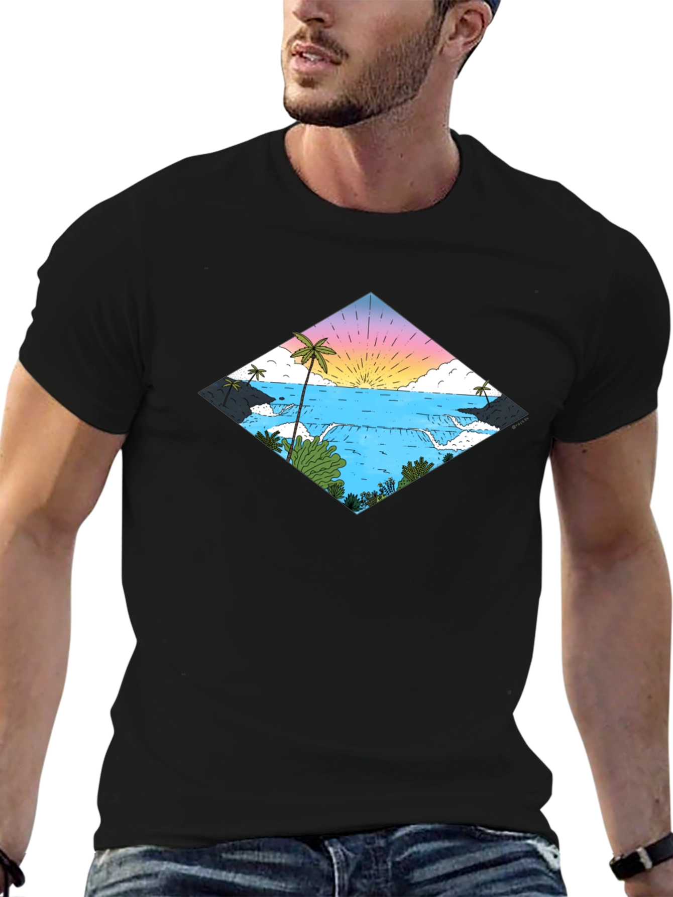 Tropical Waterfall Diamond T-Shirt