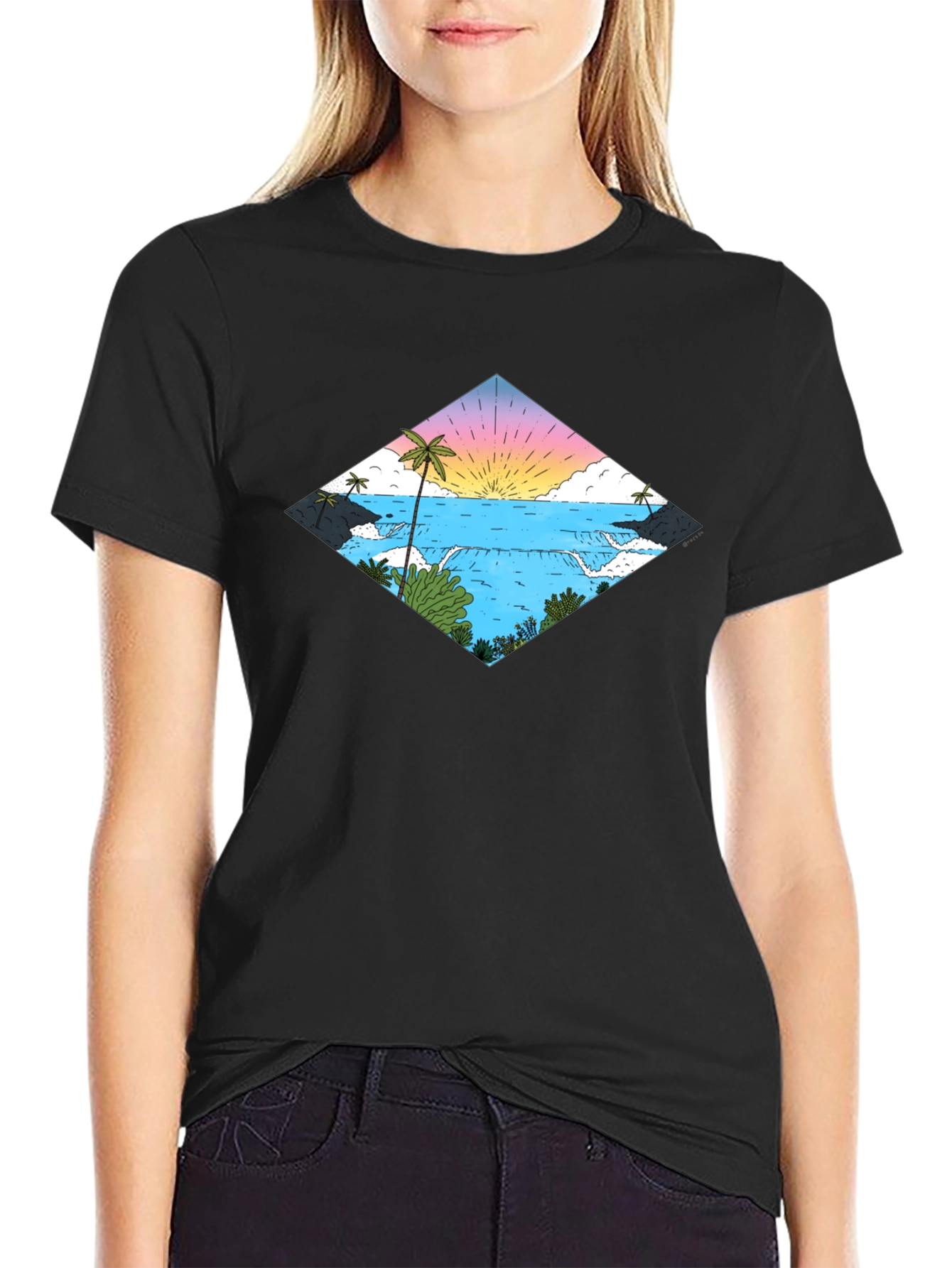 Tropical Waterfall Diamond T-Shirt