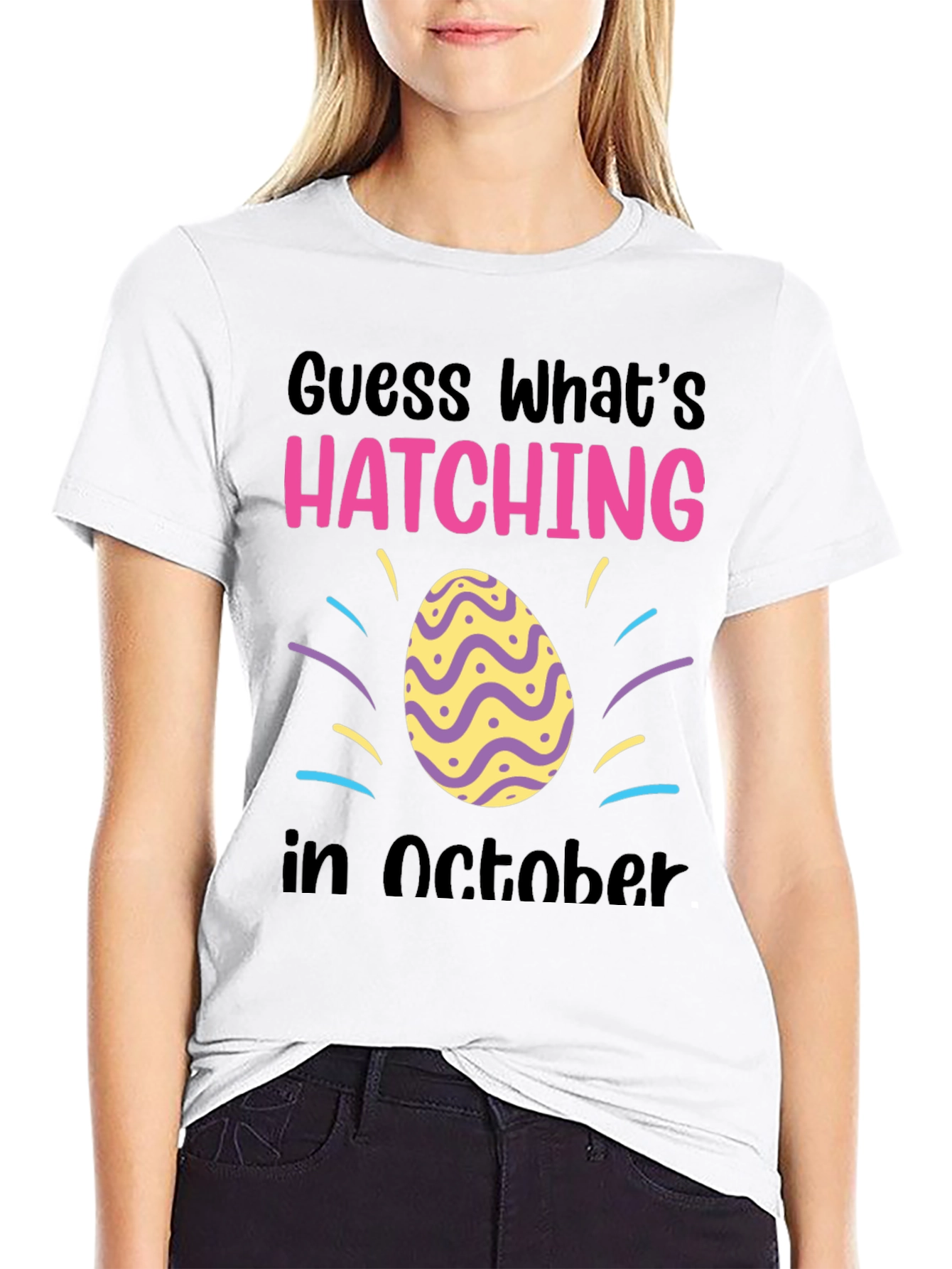 Hatching in October T-Shirt - Baby Announcement Tee