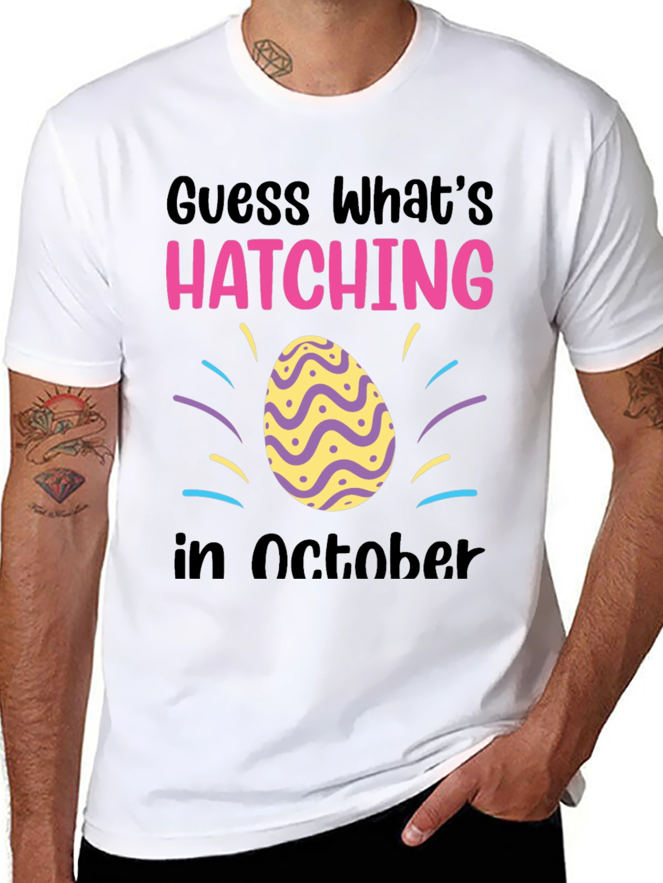 Hatching in October T-Shirt - Baby Announcement Tee