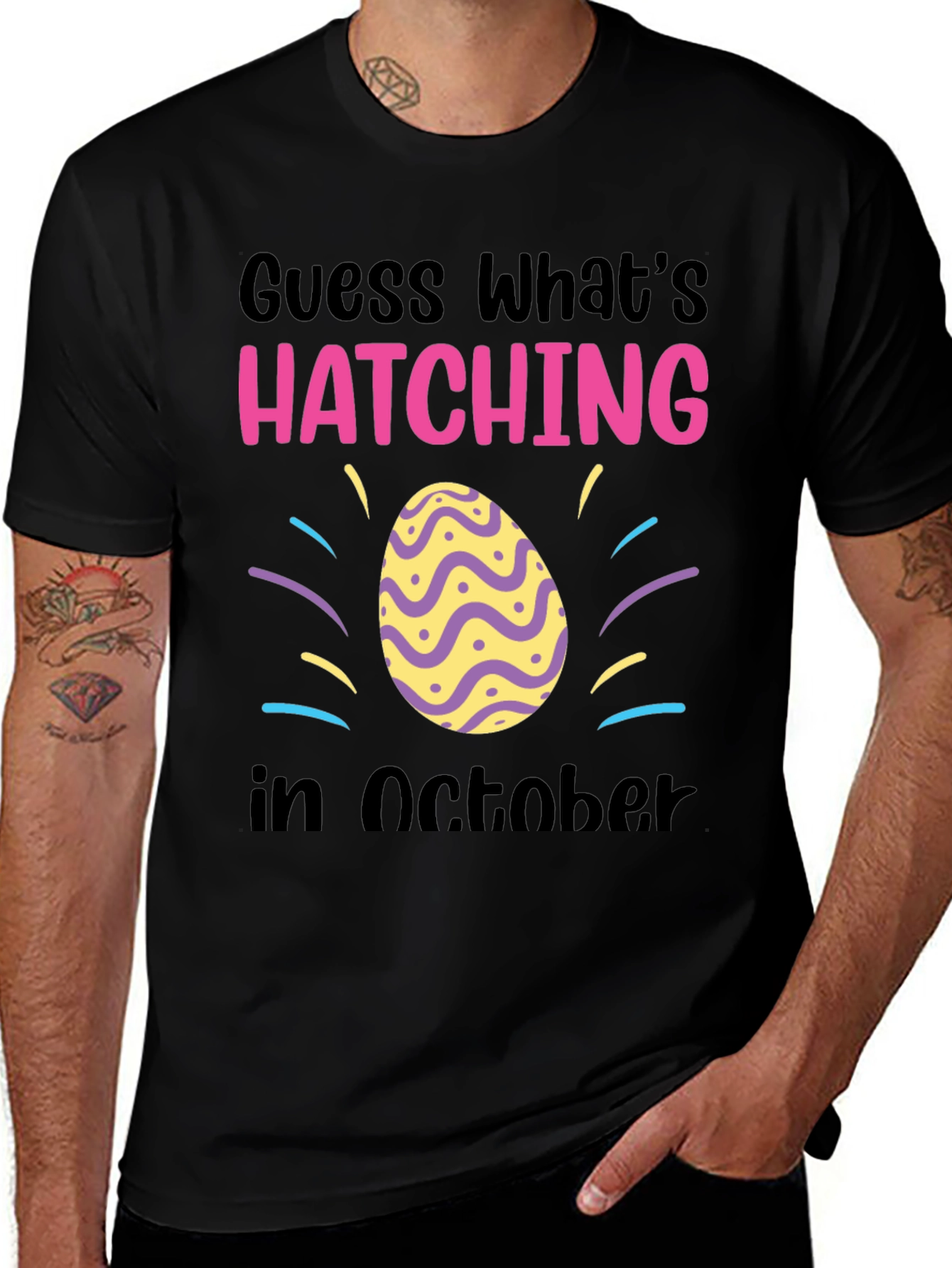 Hatching in October T-Shirt - Baby Announcement Tee
