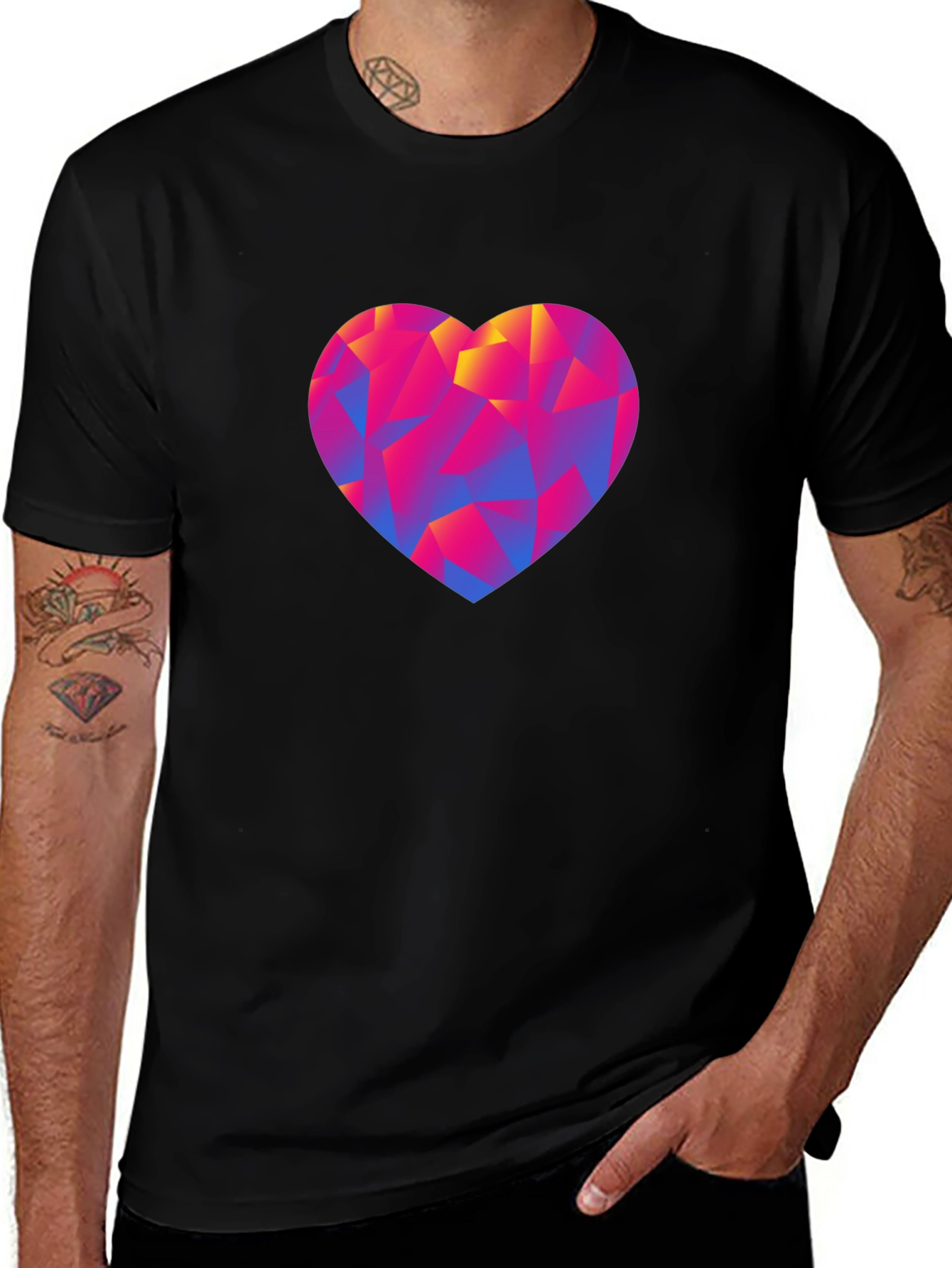 Geometric Heart Graphic Tee - Modern Love