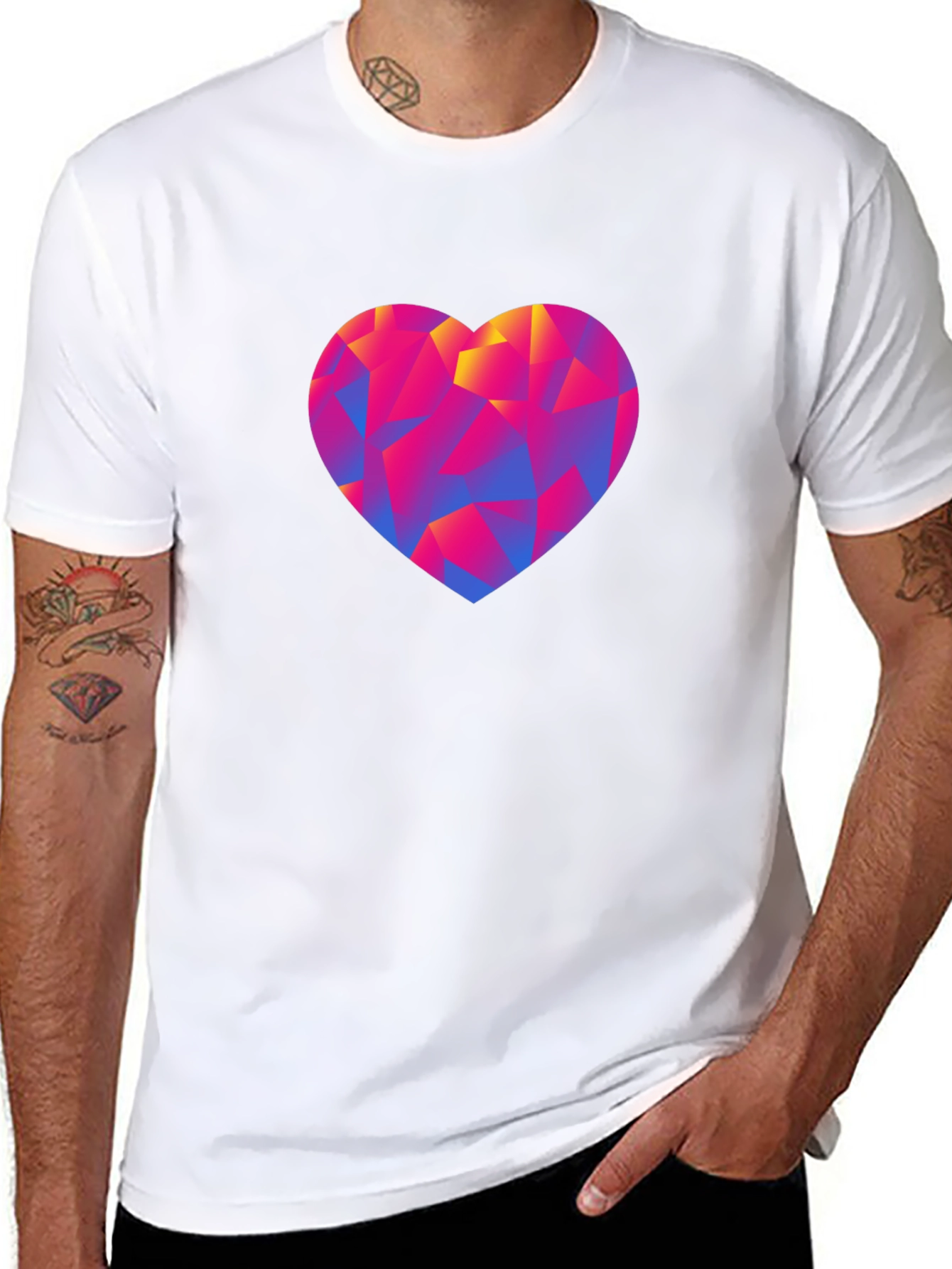 Geometric Heart Graphic Tee - Modern Love