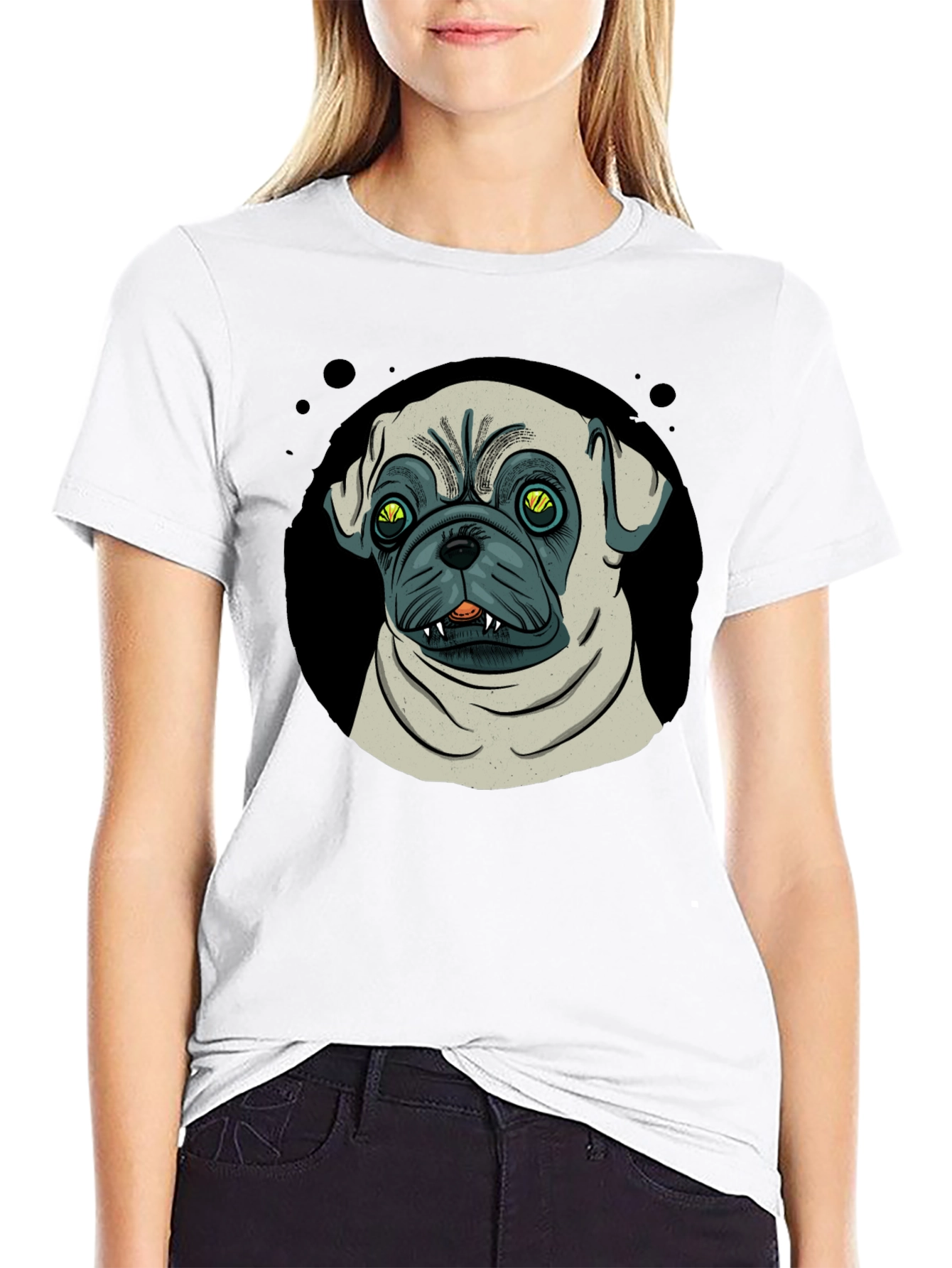 Pug Graphic Black T-Shirt