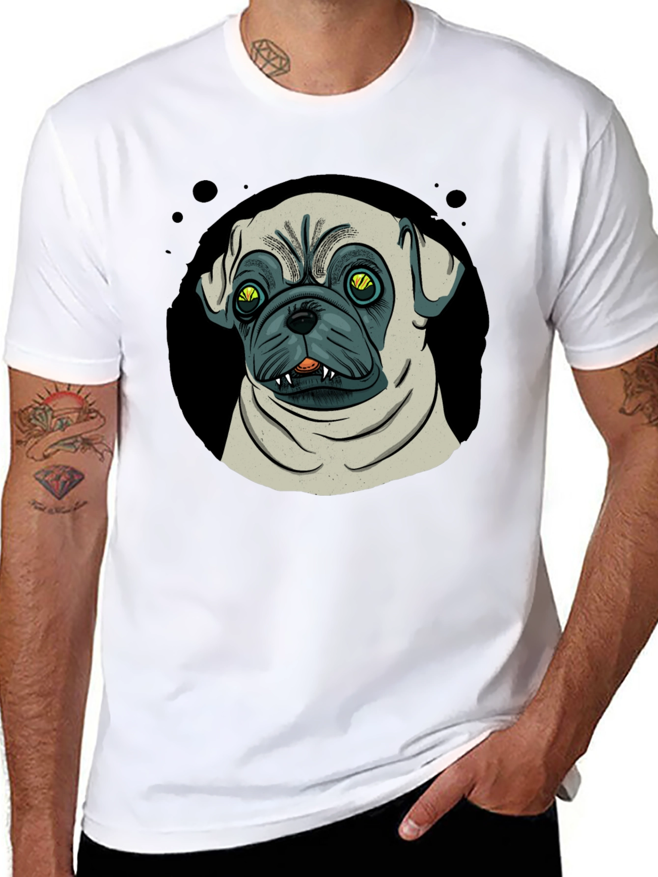 Pug Graphic Black T-Shirt