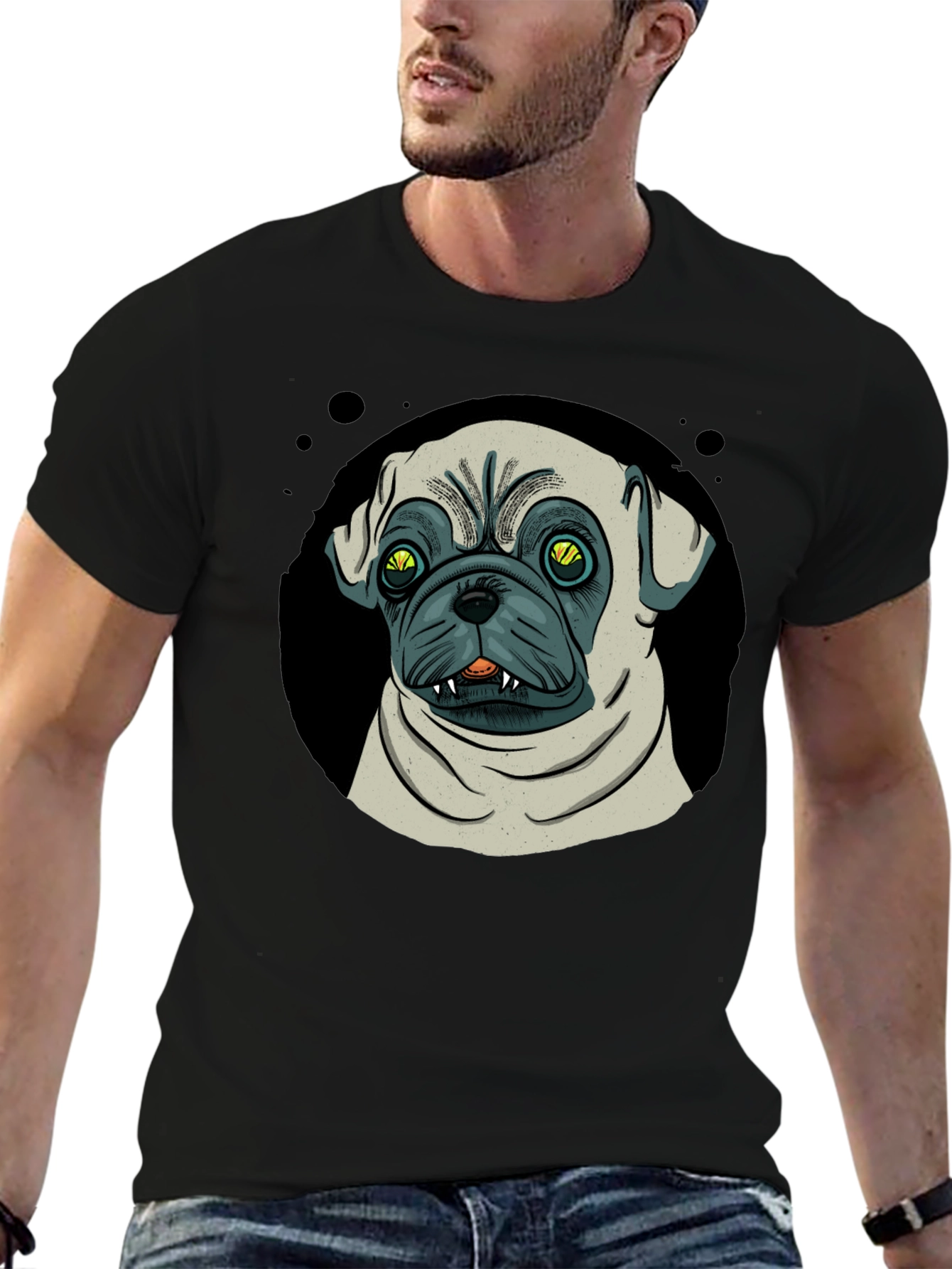 Pug Graphic Black T-Shirt