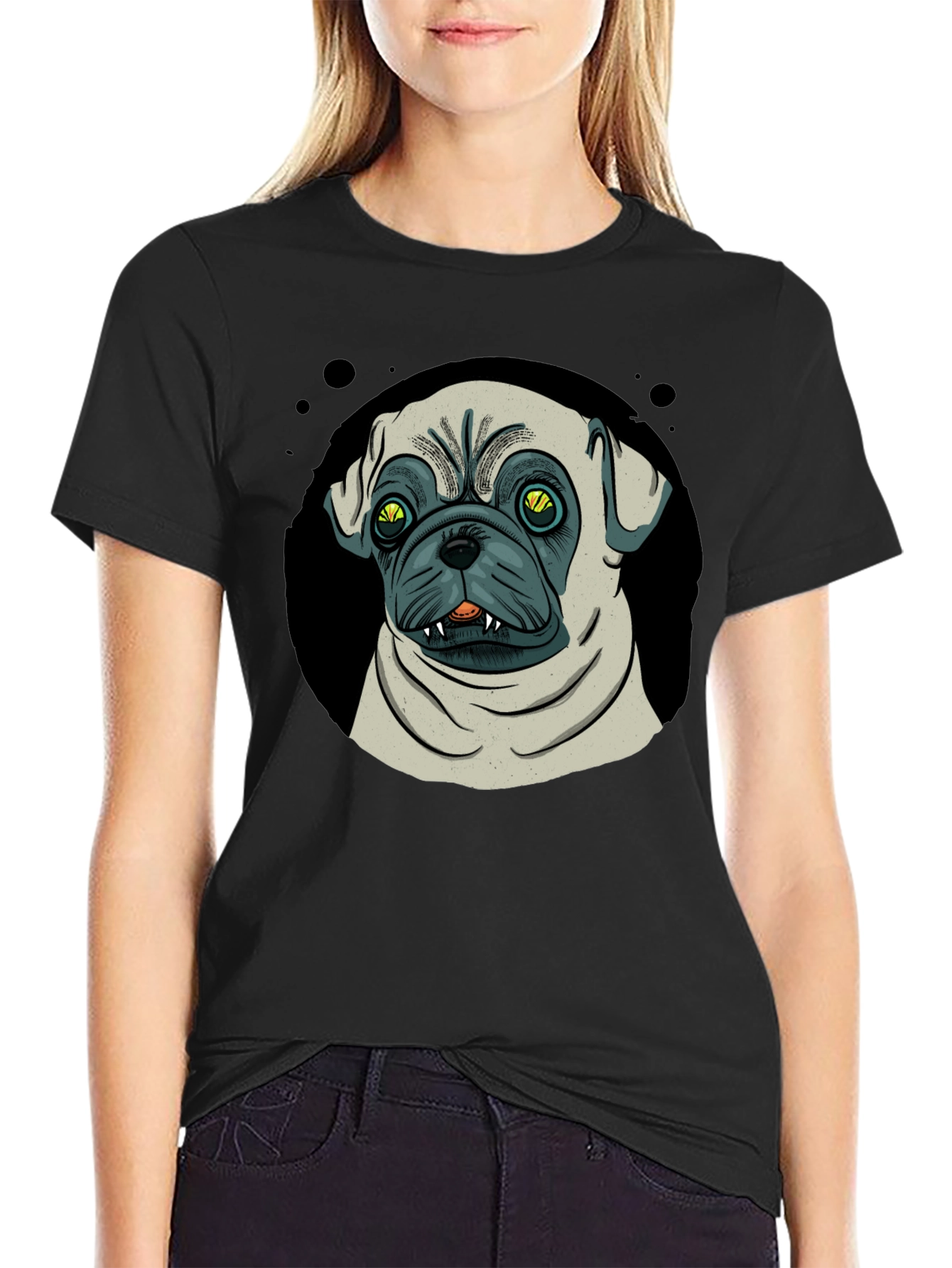 Pug Graphic Black T-Shirt