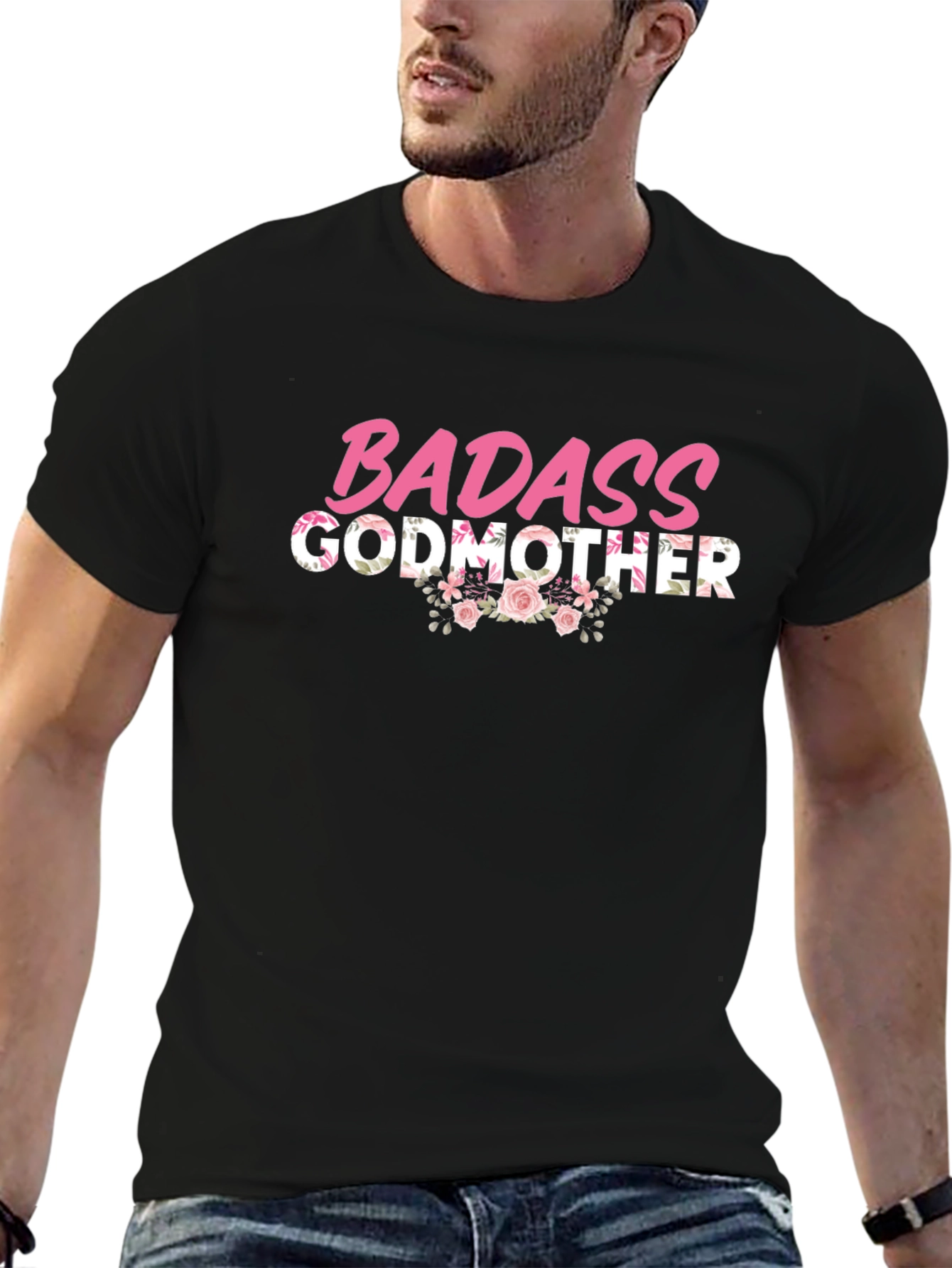 Badass Godmother Floral Graphic T-Shirt