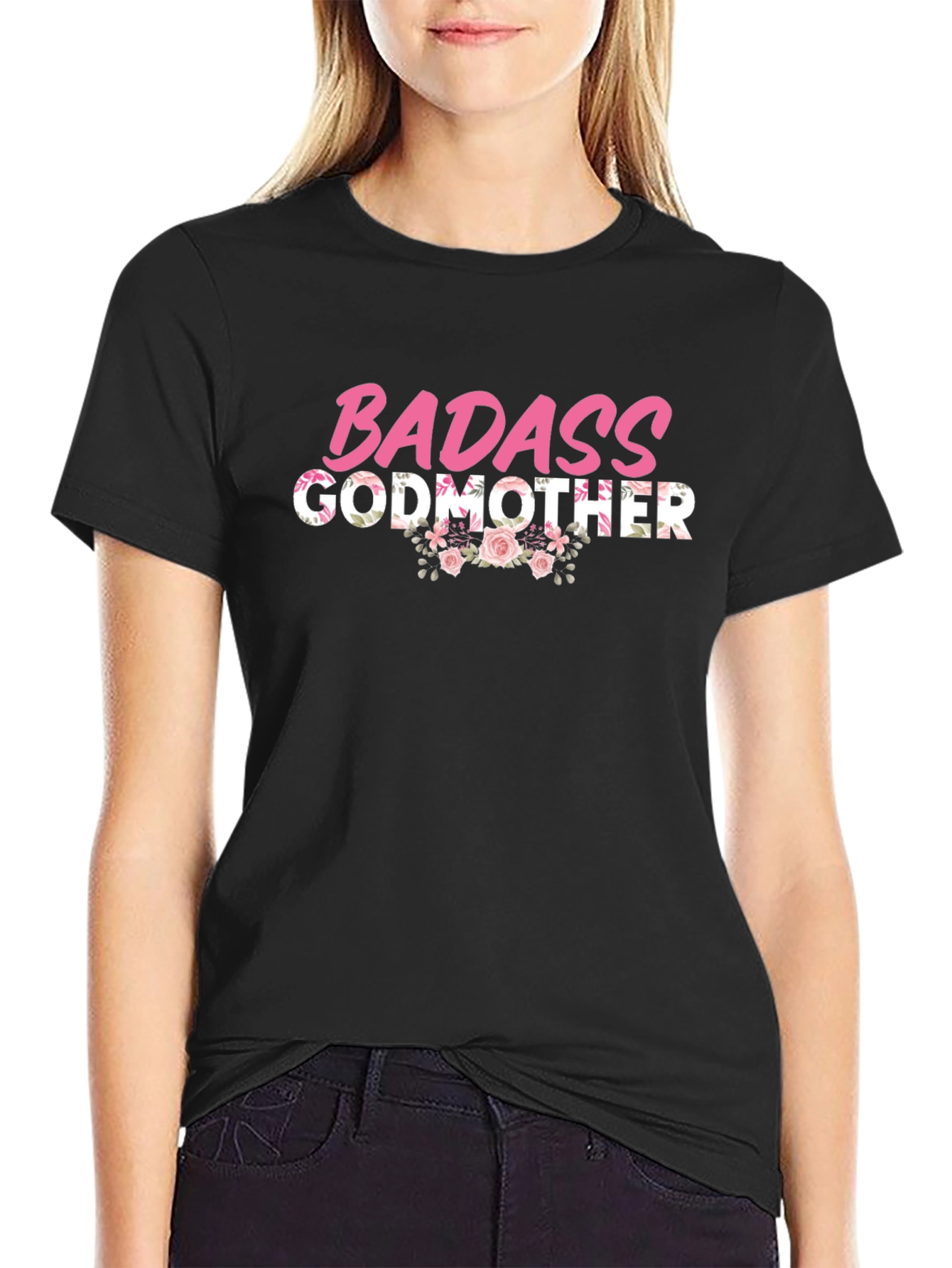 Badass Godmother Floral Graphic T-Shirt