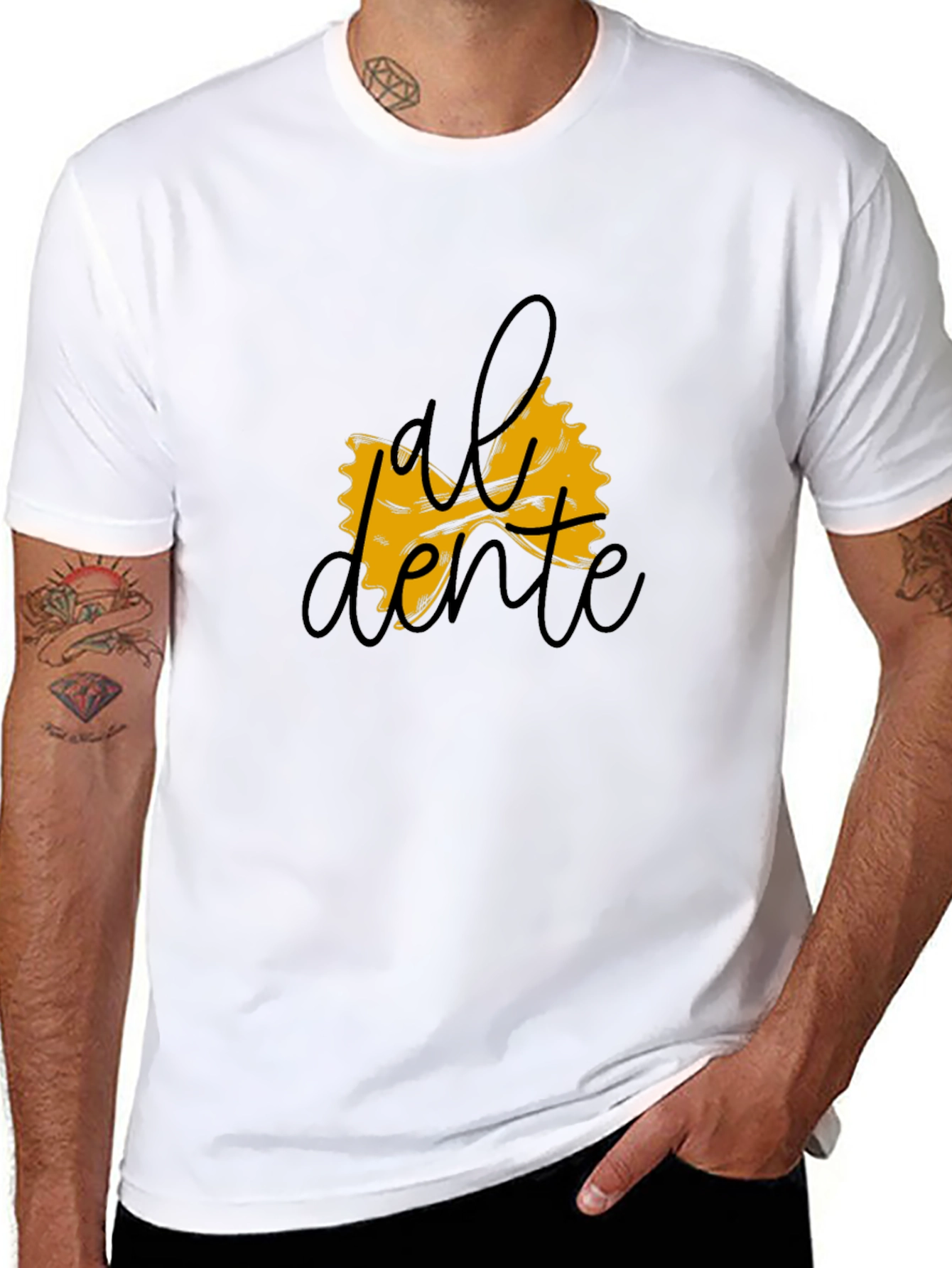 Al Dente Pasta Bowtie Graphic T-Shirt