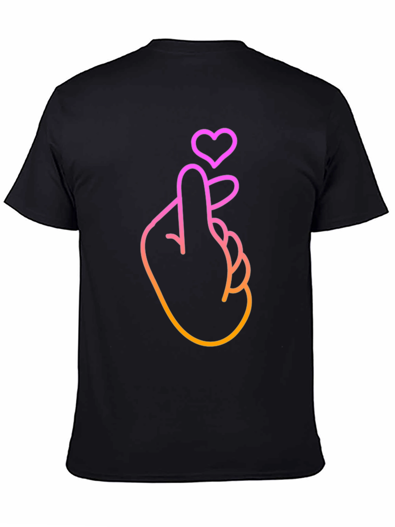 Heart Finger Gesture Graphic Tee - Stylish Comfort