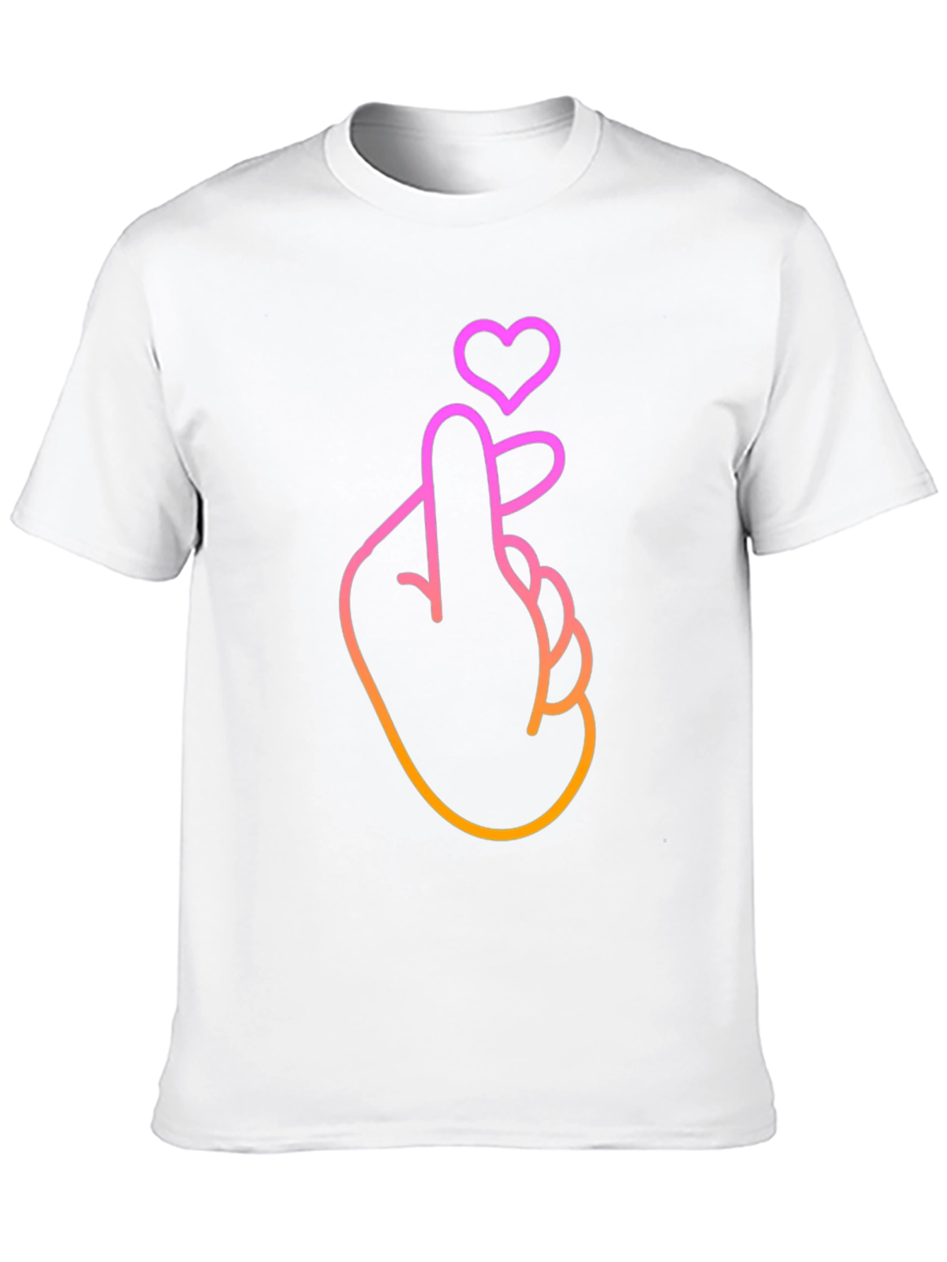 Heart Finger Gesture Graphic Tee - Stylish Comfort
