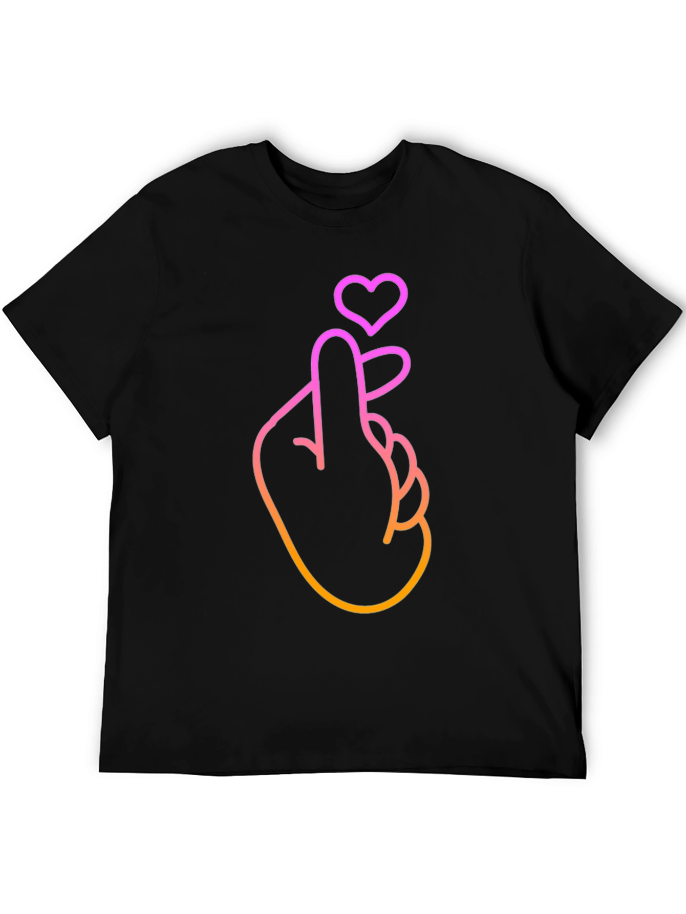 Heart Finger Gesture Graphic Tee - Stylish Comfort