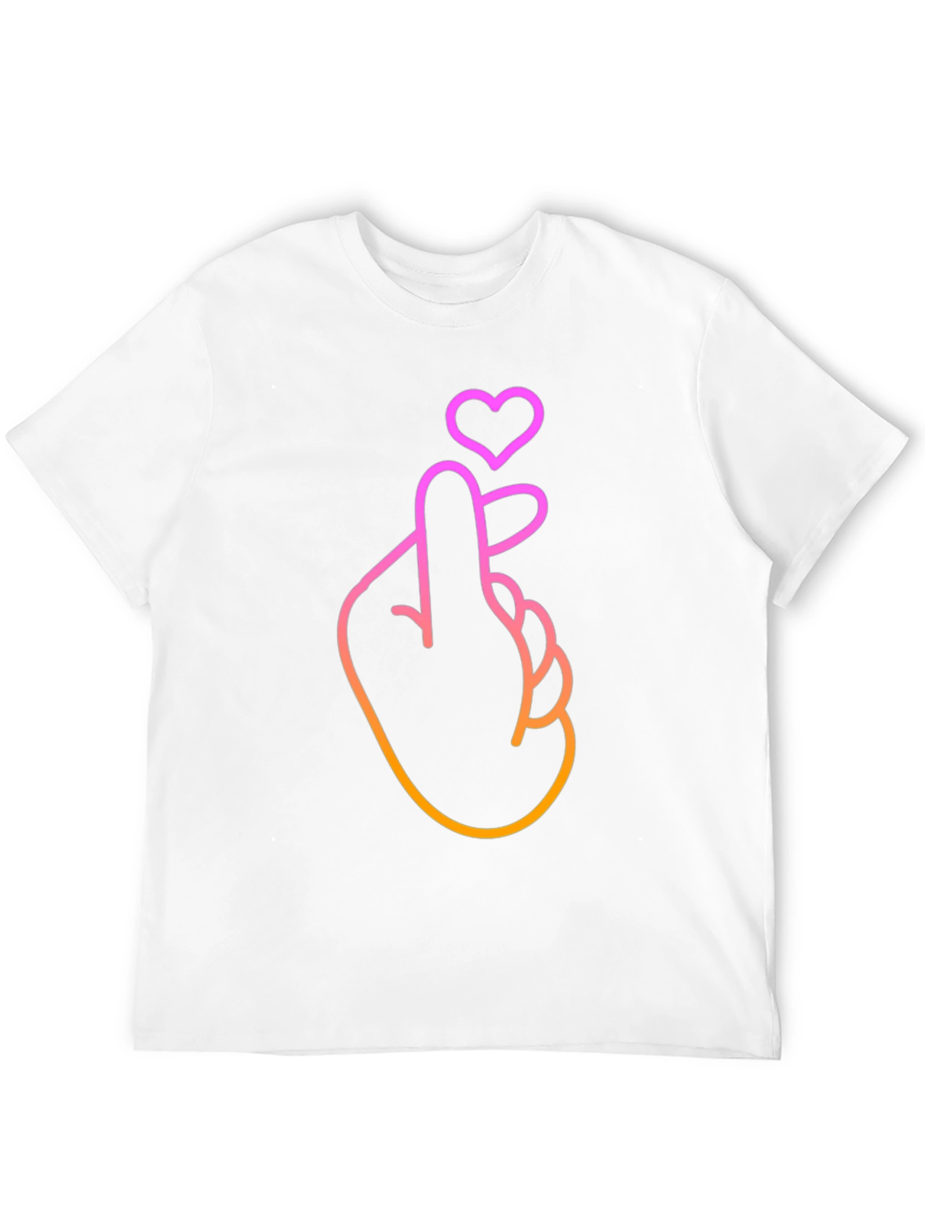 Heart Finger Gesture Graphic Tee - Stylish Comfort