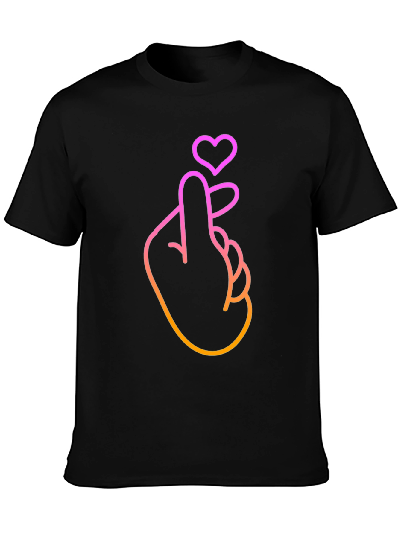 Heart Finger Gesture Graphic Tee - Stylish Comfort