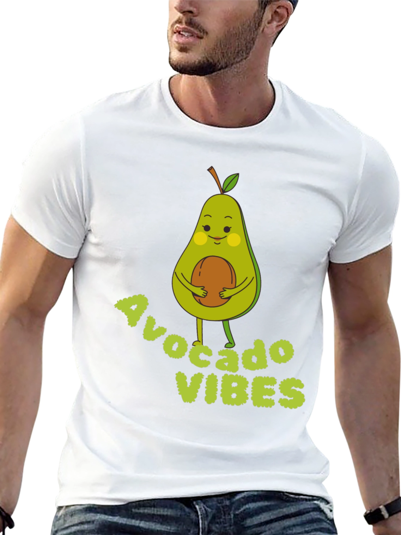 Avocado Vibes Graphic Tee - Soft Black Cotton T-Shirt