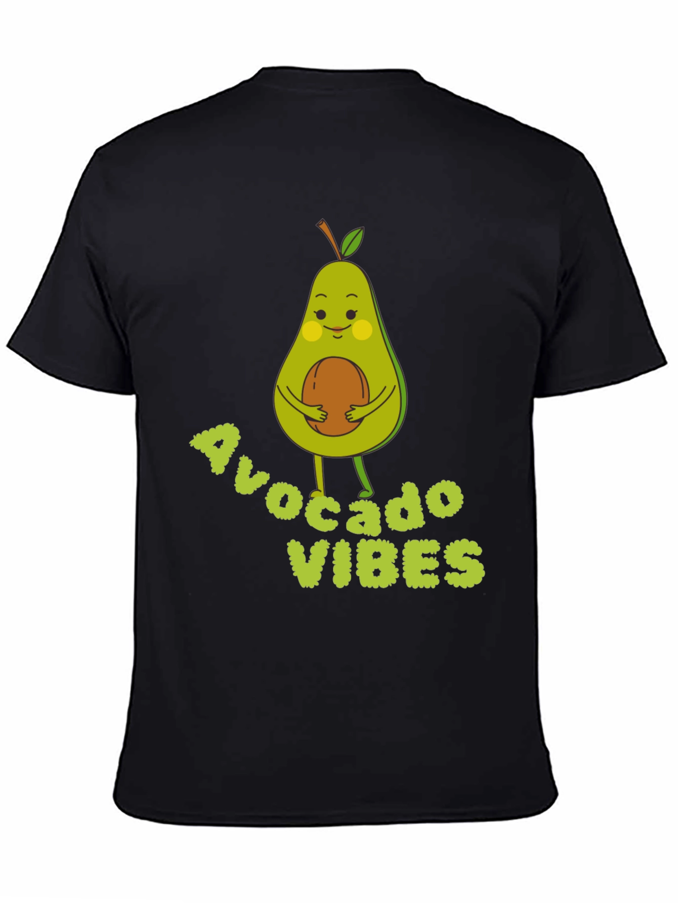 Avocado Vibes Graphic Tee - Soft Black Cotton T-Shirt