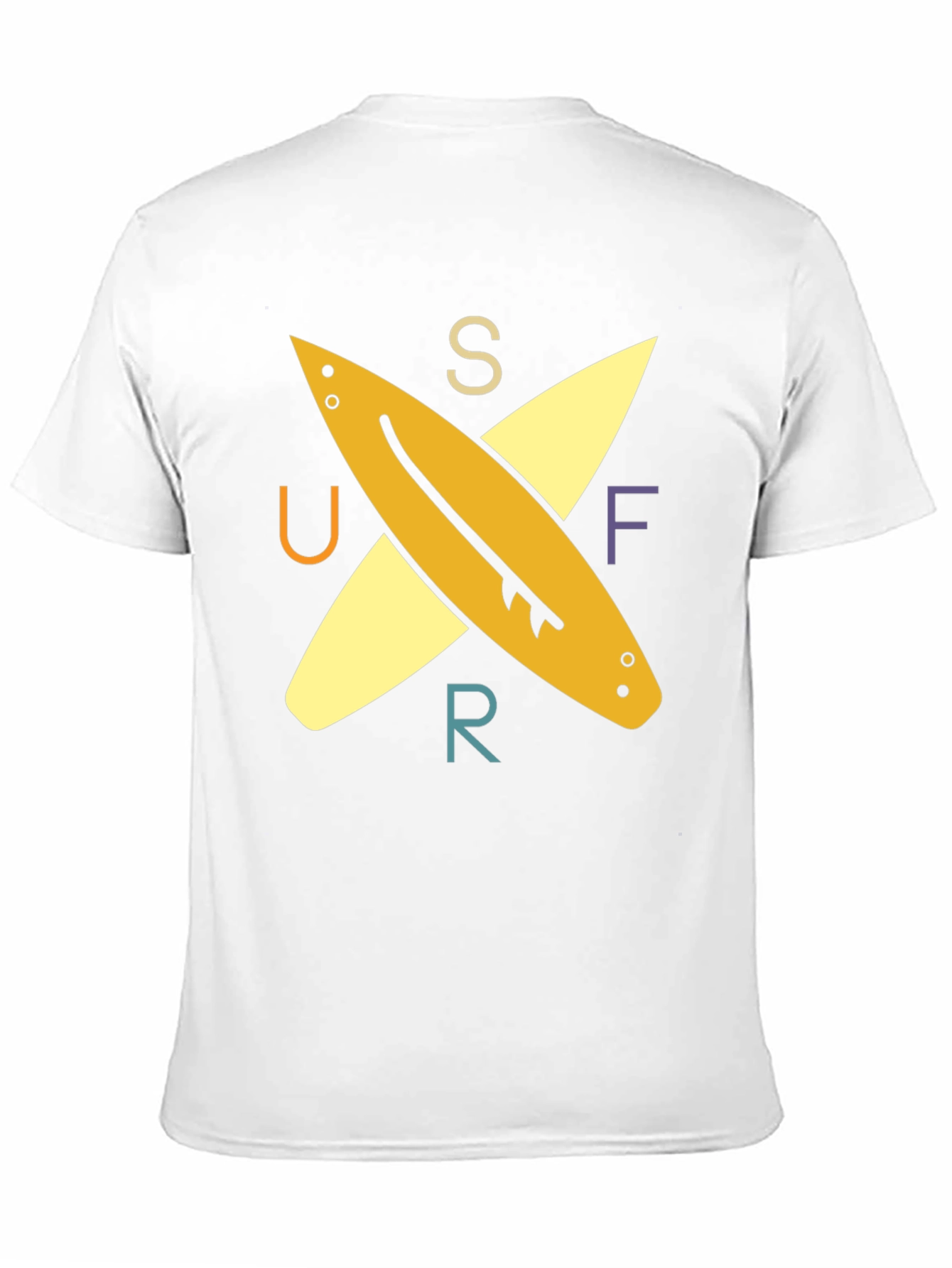 Surfer Tee: Retro Surfboard Design Black T-Shirt