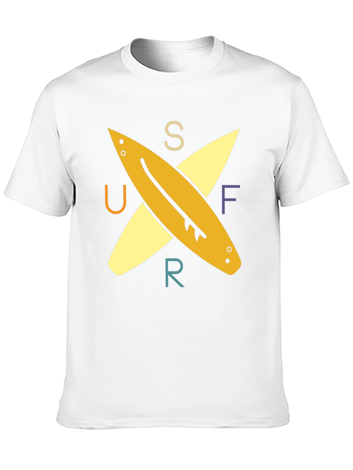 Surfer Tee: Retro Surfboard Design Black T-Shirt