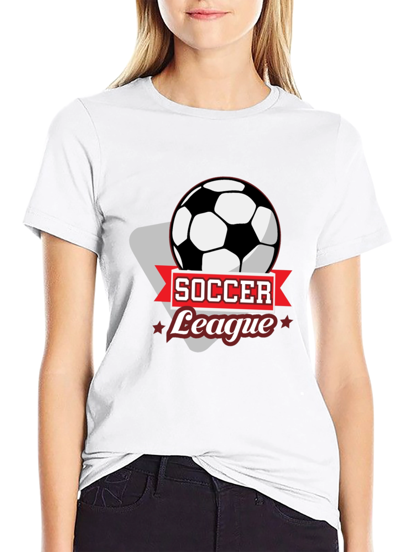 Soccer League Black Graphic T-Shirt