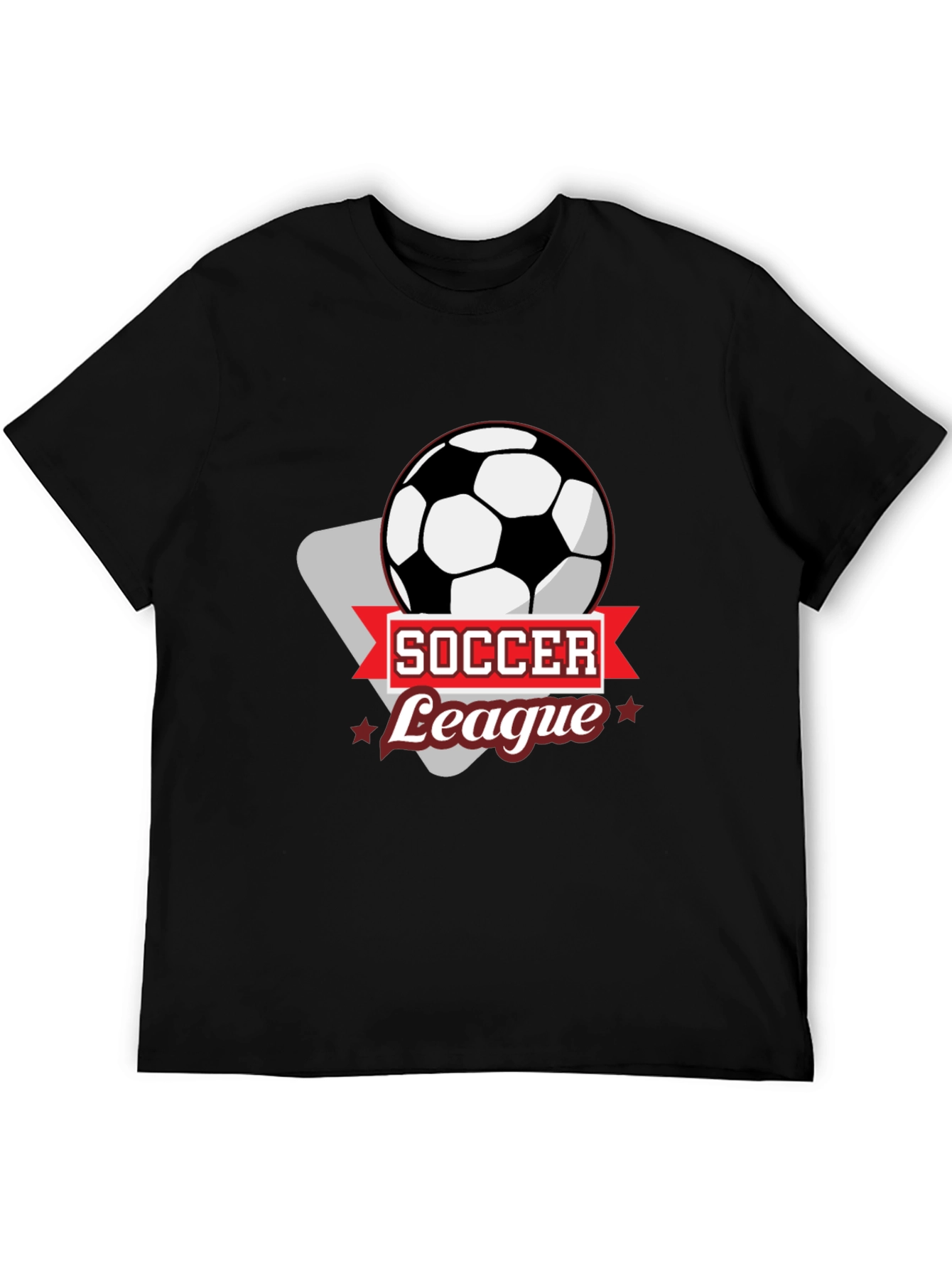 Soccer League Black Graphic T-Shirt