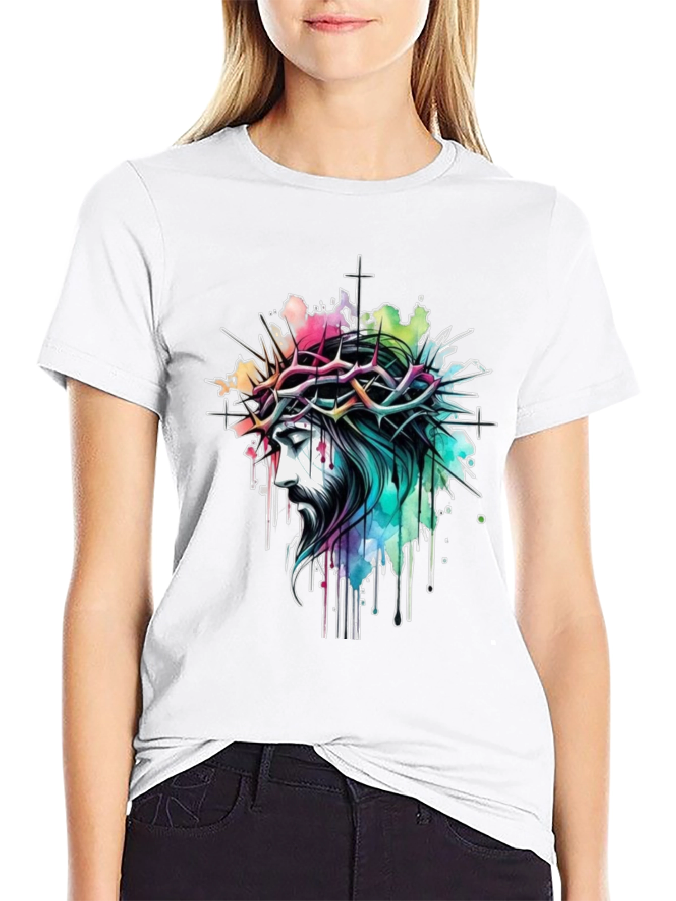 Jesus Christ Crown of Thorns Graphic T-Shirt