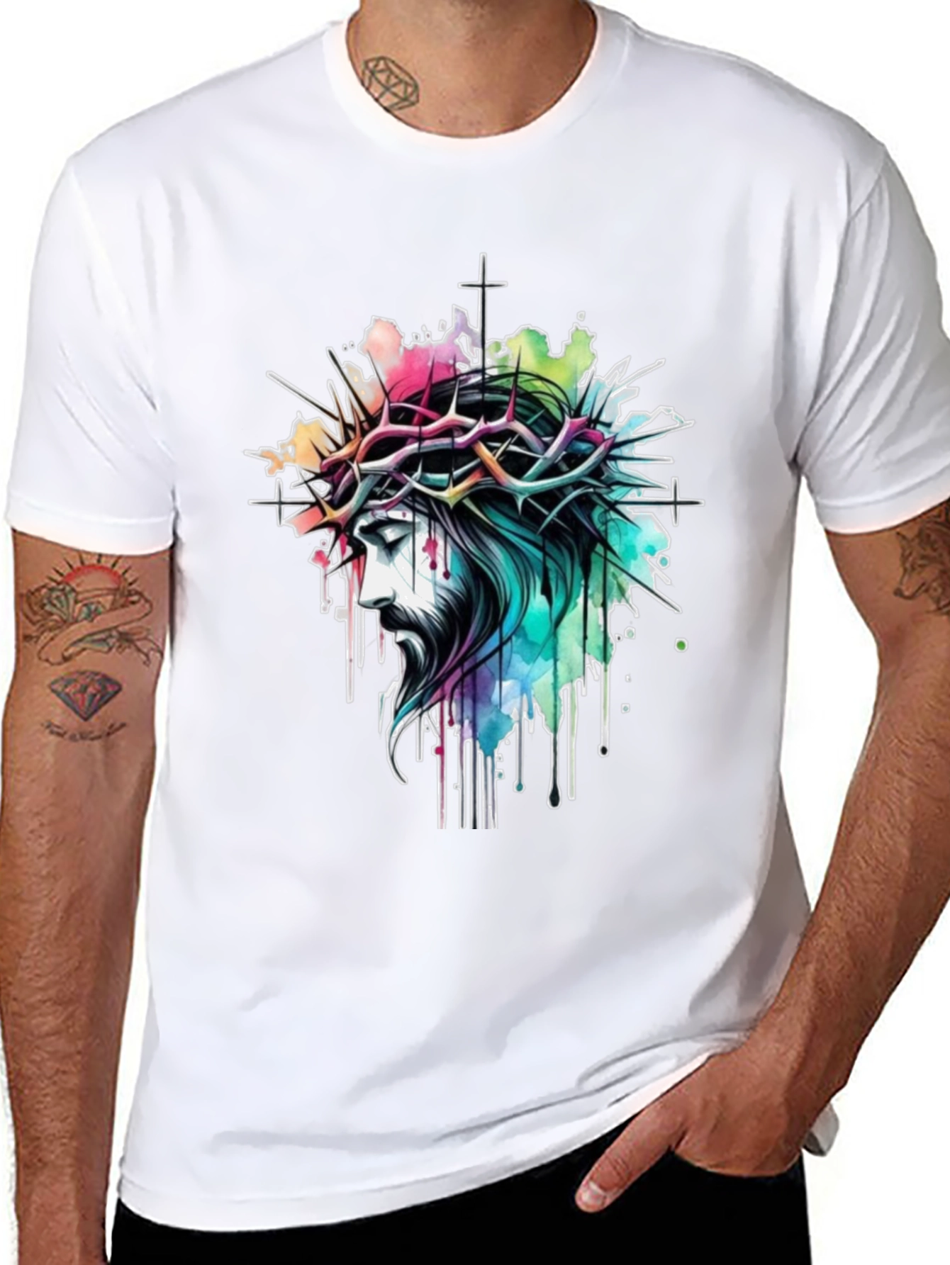Jesus Christ Crown of Thorns Graphic T-Shirt