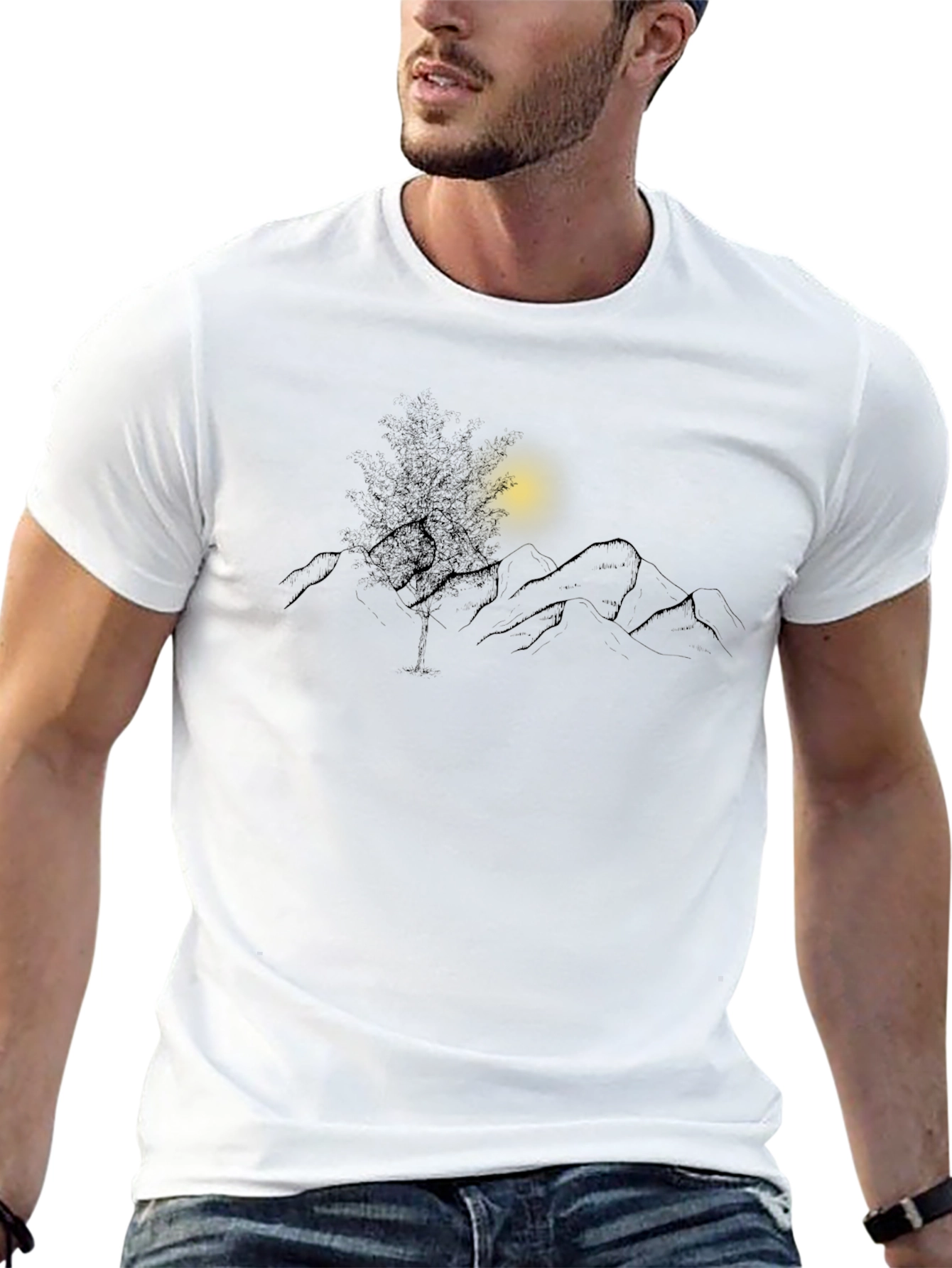 Mountainscape Graphic Black Tee