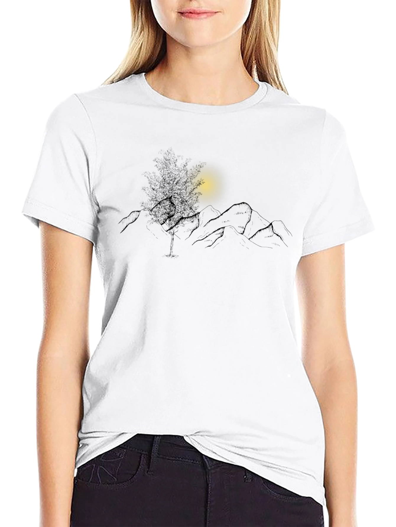 Mountainscape Graphic Black Tee