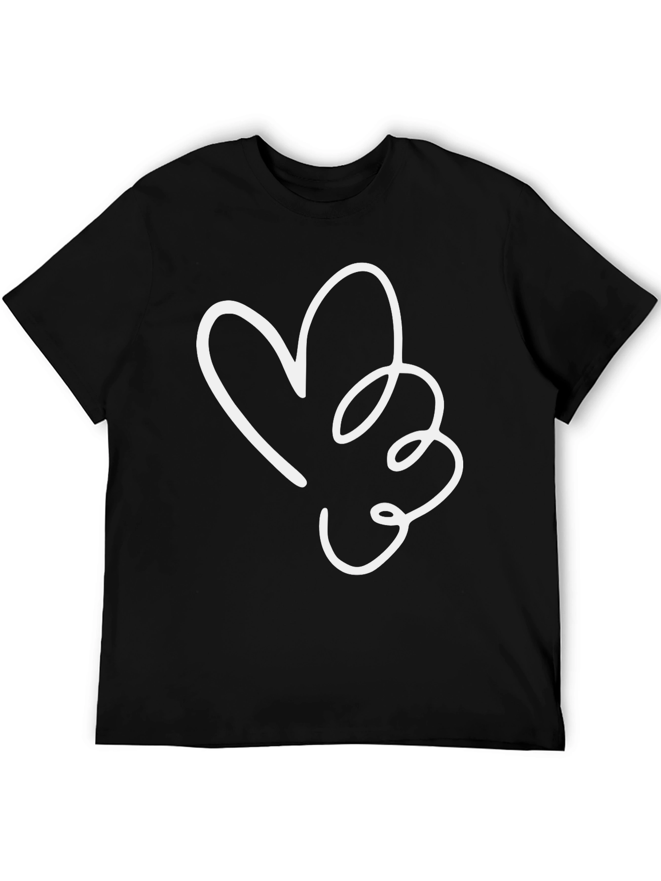 Heart & Flower Black Graphic Tee