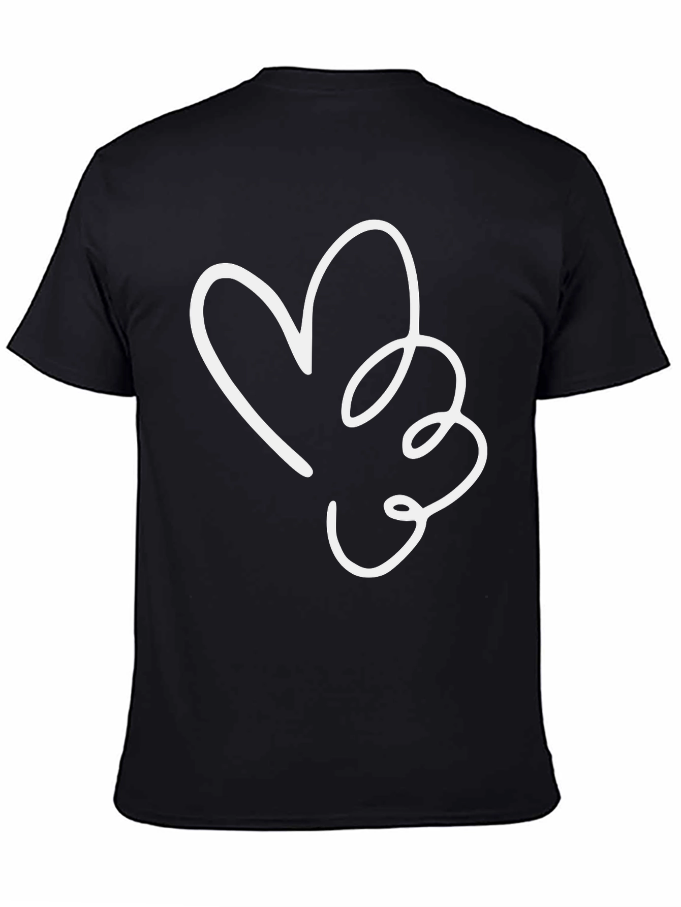 Heart & Flower Black Graphic Tee
